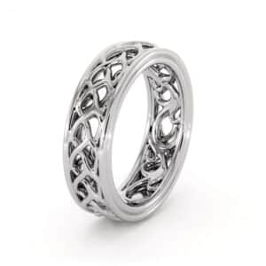 5.5mm Width 14K White Gold Braided Band For Women's