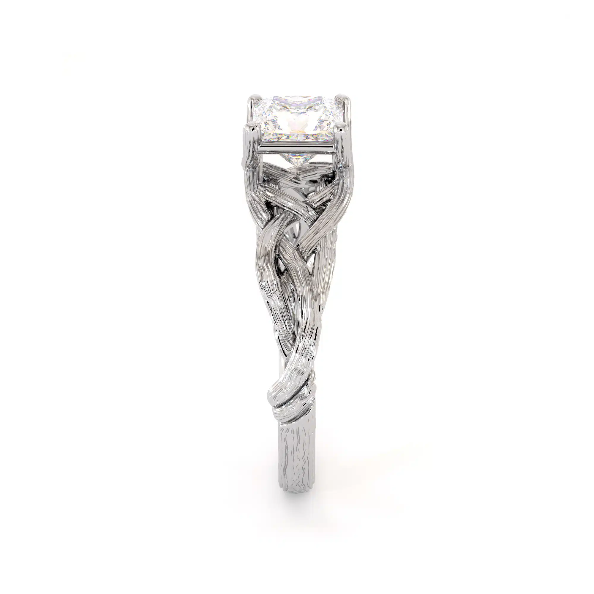 Moissanite Engagement Ring Art Deco Moissanite White Gold Ring Solitaire Diamond Alternative Ring 4 Moissanite Engagement Ring Art Deco Moissanite White Gold Ring Solitaire Diamond Alternative Ring