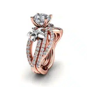 Unique Side Stone Matching Band