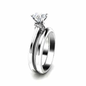 Special Offer - Unique Victorian Milgrain Matching Band Ring