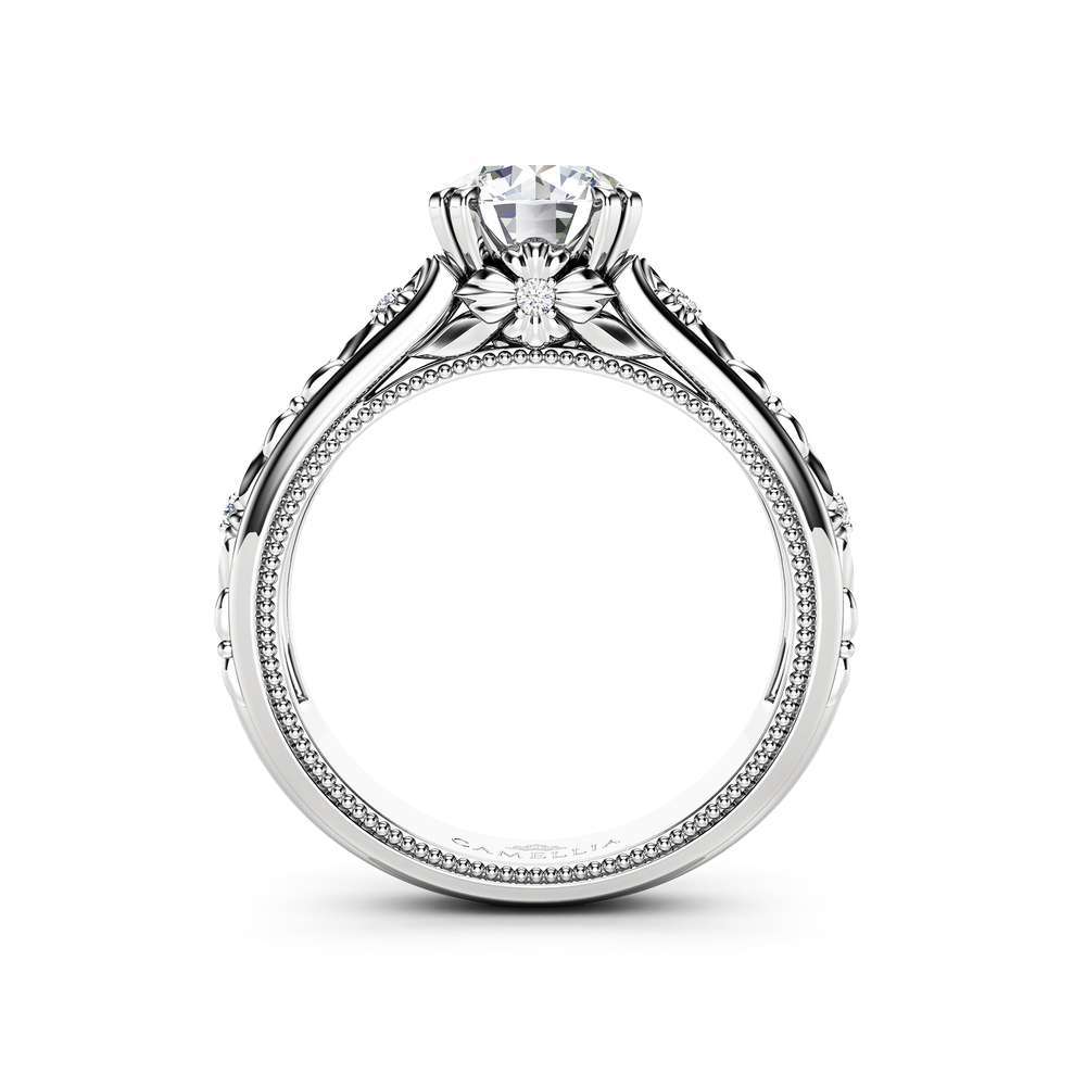 Filigree Flowers Moissanite Engagement Ring 14K White Gold Ring Unique Floral Ring Anniversary Gift 2 Filigree Flowers Moissanite Engagement Ring 14K White Gold Ring Unique Floral Ring Anniversary Gift