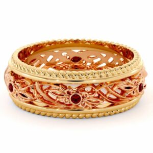 Art Deco Wedding Ring Women Wedding Ring Two Tone Diamond Wedding Band
