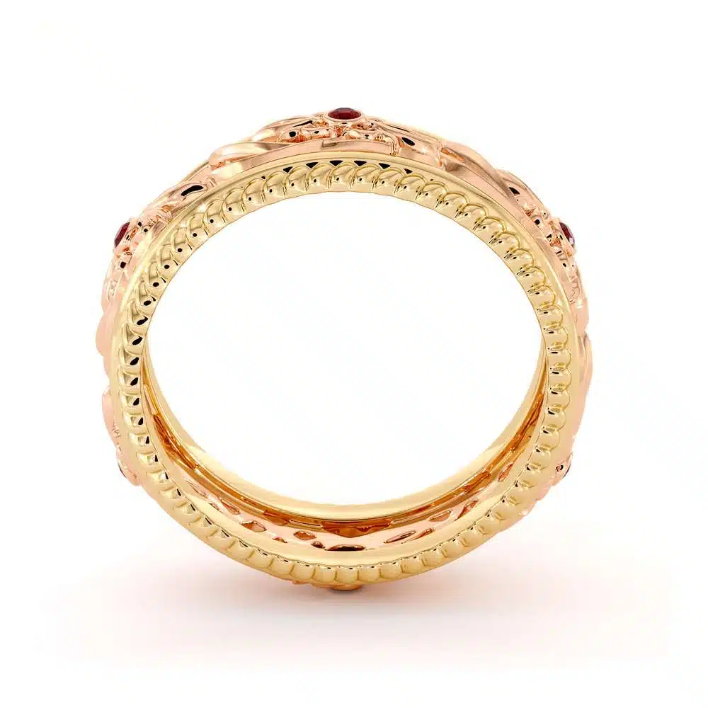Art Deco Wedding Ring Women Wedding Ring Two Tone Diamond Wedding Band 3 Art Deco Wedding Ring Women Wedding Ring Two Tone Diamond Wedding Band