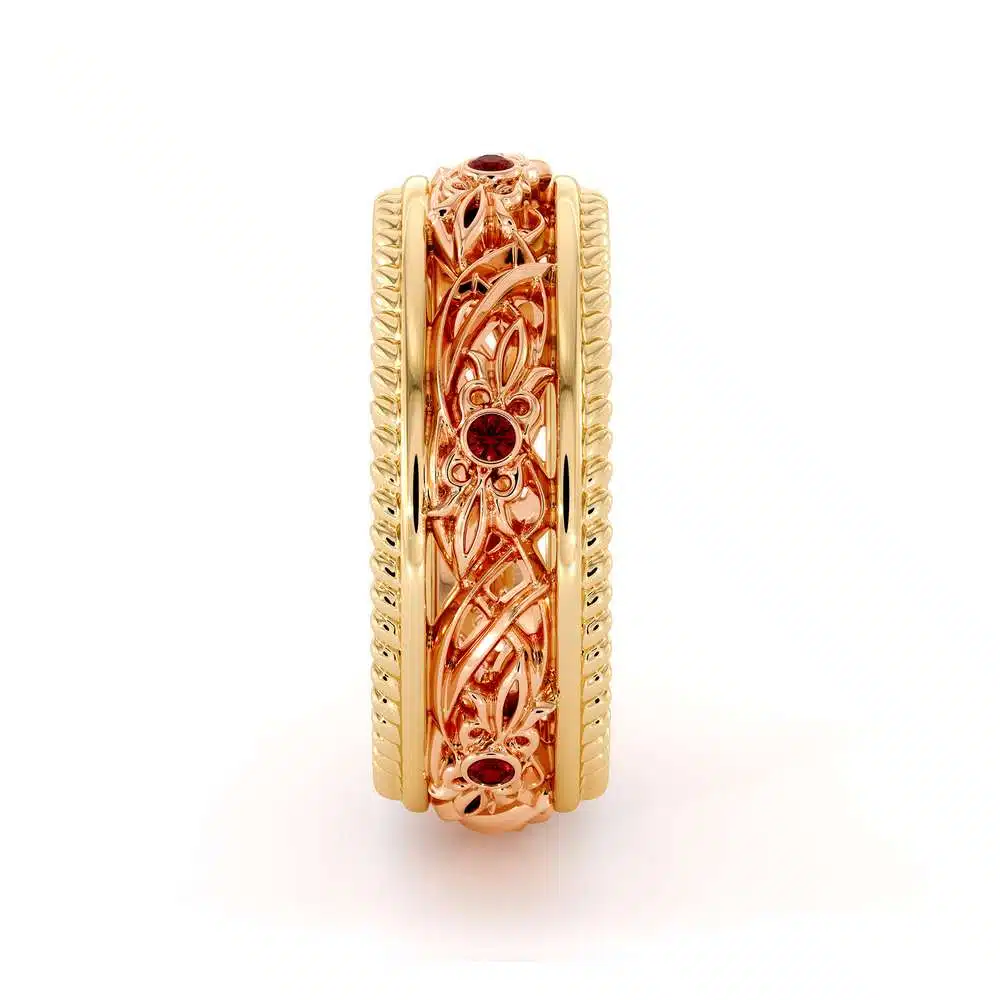 Art Deco Wedding Ring Women Wedding Ring Two Tone Diamond Wedding Band 2 Art Deco Wedding Ring Women Wedding Ring Two Tone Diamond Wedding Band