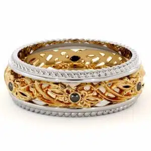 Art Deco Wedding Ring Women Wedding Ring Two Tone Diamonds Wedding Band