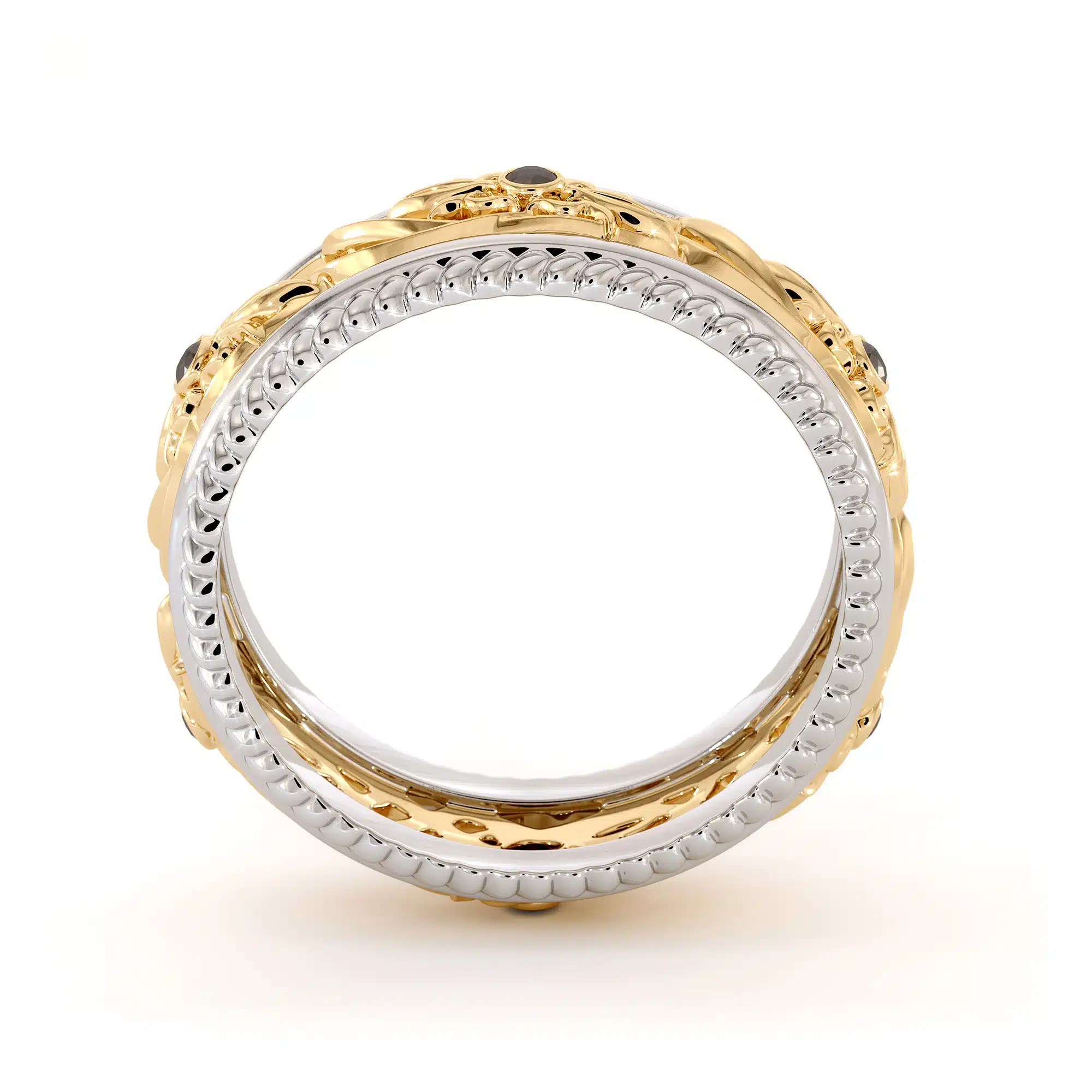 Art Deco Wedding Ring Women Wedding Ring Two Tone Diamonds Wedding Band 3 Art Deco Wedding Ring Women Wedding Ring Two Tone Diamonds Wedding Band