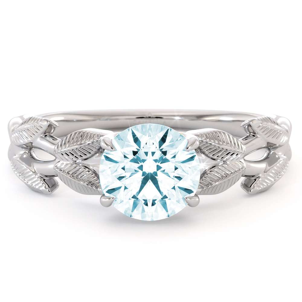 Unique Aquamarine Engagement Ring White Gold Aquamarine Ring Unique Design Gemstone Anniversary Gift