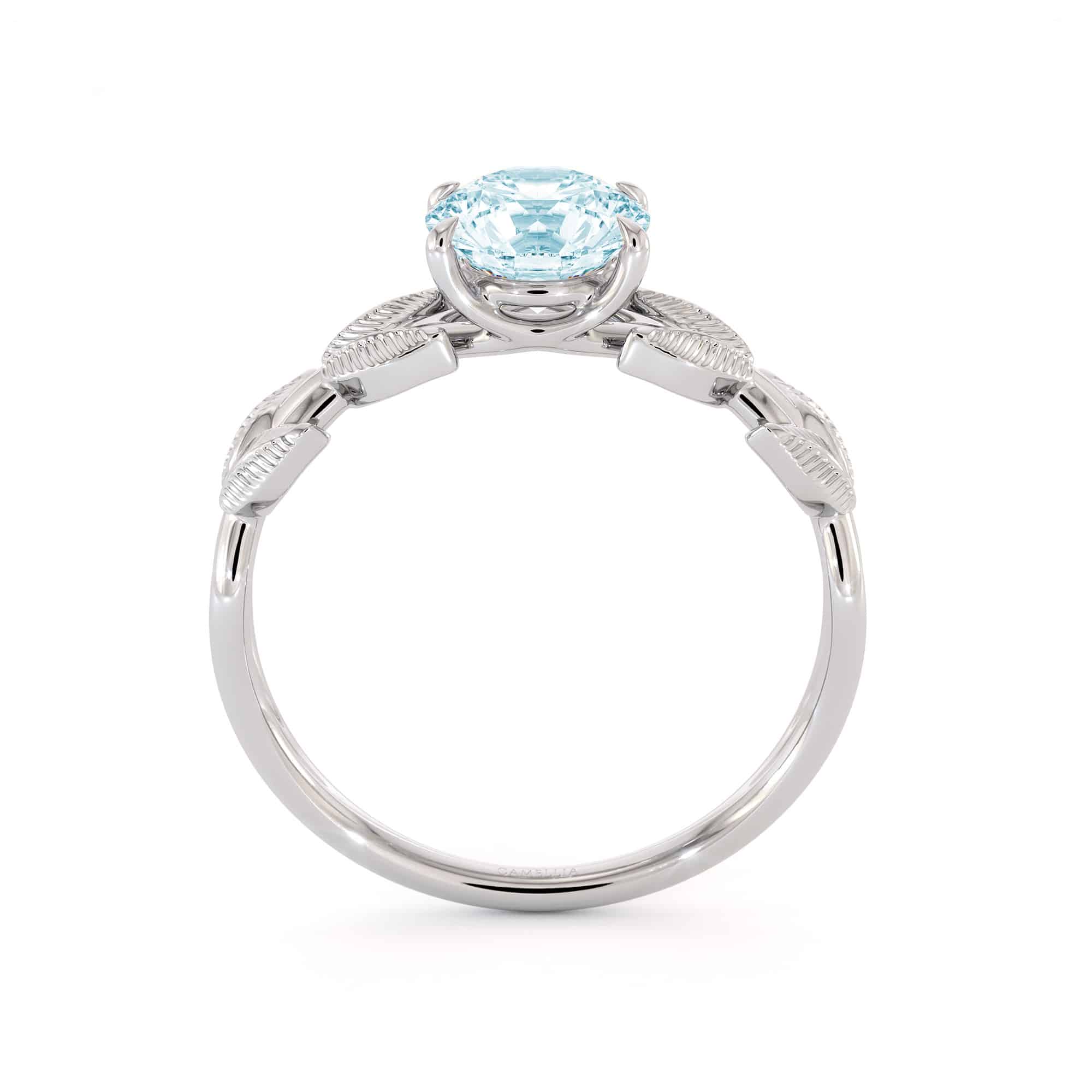 Unique Aquamarine Engagement Ring White Gold Aquamarine Ring Unique Design Gemstone Anniversary Gift
