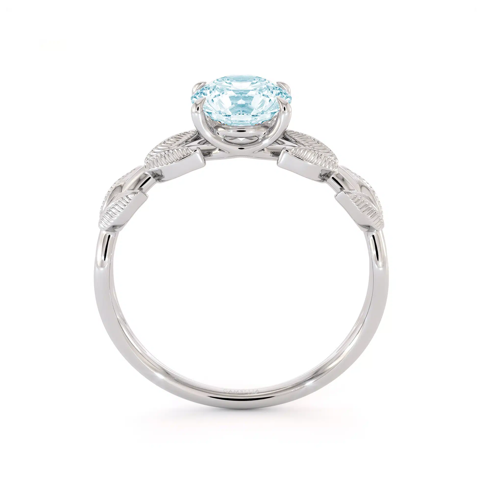 Unique Aquamarine Engagement Ring White Gold Aquamarine Ring Unique Design Gemstone Anniversary Gift