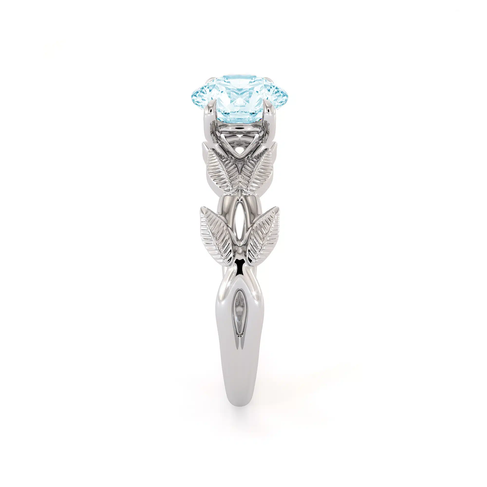 Unique Aquamarine Engagement Ring White Gold Aquamarine Ring Unique Design Gemstone Anniversary Gift