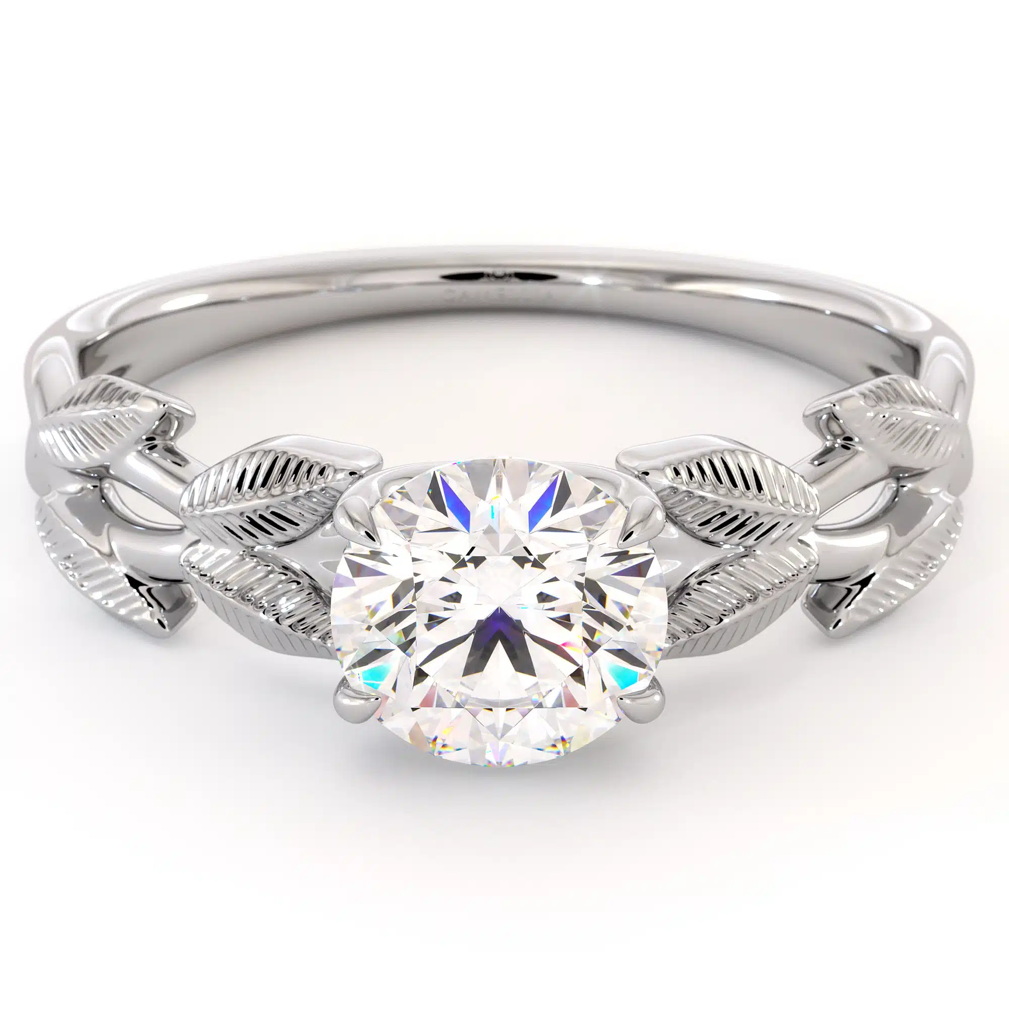 Leaves Ring Moissanite Engagement Ring Unique Leaf White Gold Ring Moissanite Anniversary Ring 5 Leaves Ring Moissanite Engagement Ring Unique Leaf White Gold Ring Moissanite Anniversary Ring