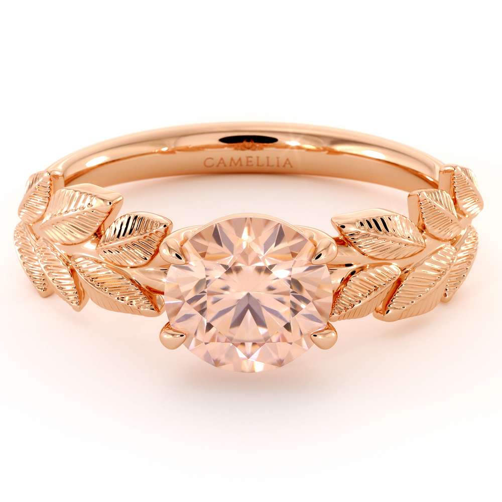 Solitaire Morganite Engagement Ring Rose Gold Womens Ring Leaf Promise Ring Morganite Gemstone Ring 2 Solitaire Morganite Engagement Ring Rose Gold Womens Ring Leaf Promise Ring Morganite Gemstone Ring
