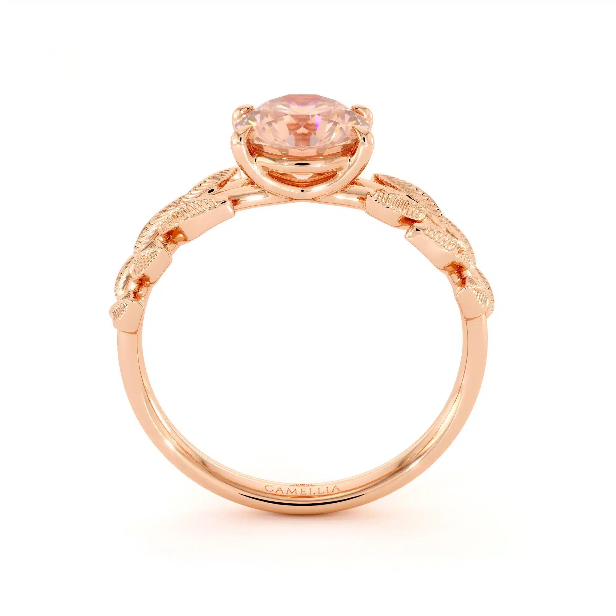 Solitaire Morganite Engagement Ring Rose Gold Womens Ring Leaf Promise Ring Morganite Gemstone Ring 6 Solitaire Morganite Engagement Ring Rose Gold Womens Ring Leaf Promise Ring Morganite Gemstone Ring