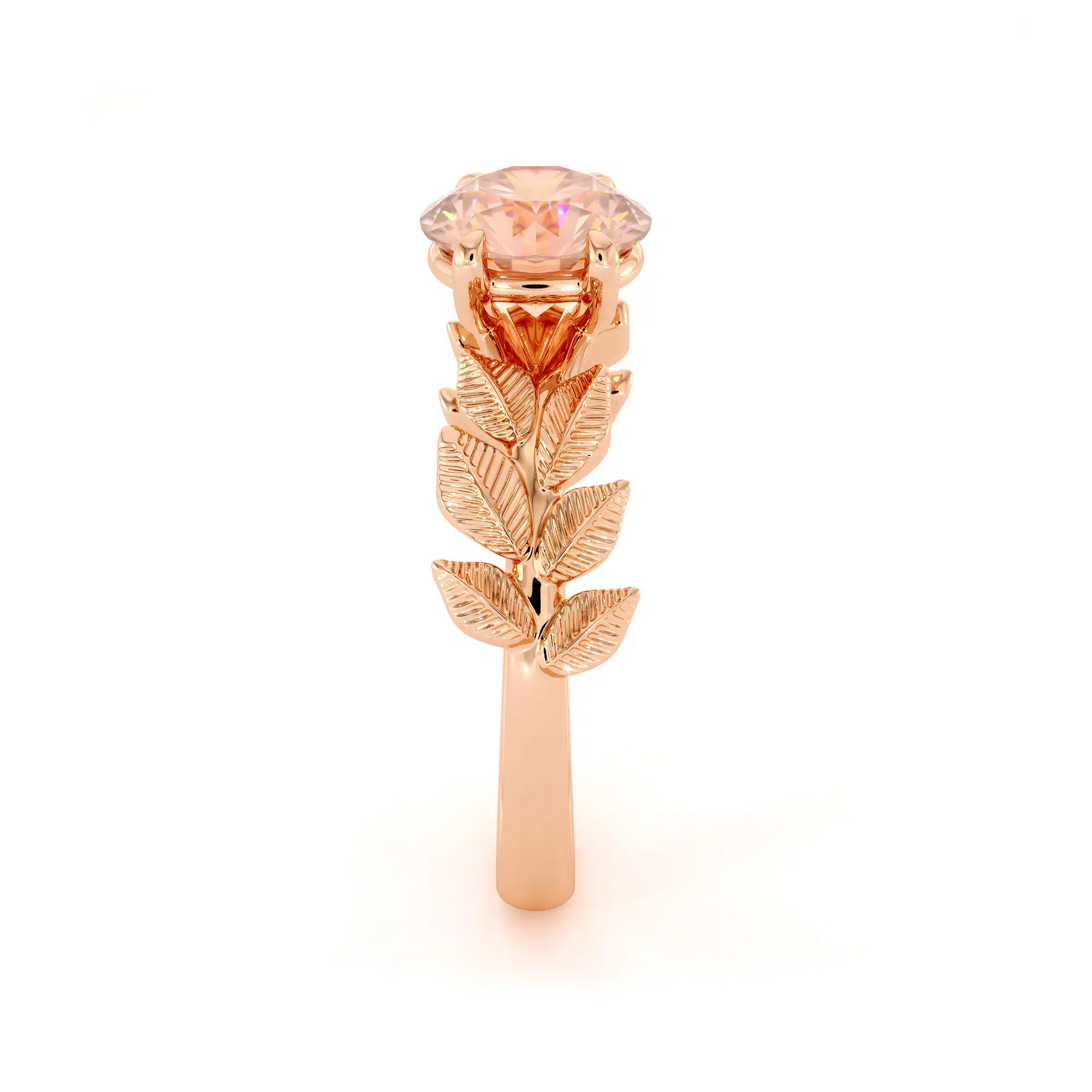 Solitaire Morganite Engagement Ring Rose Gold Womens Ring Leaf Promise Ring Morganite Gemstone Ring 5 Solitaire Morganite Engagement Ring Rose Gold Womens Ring Leaf Promise Ring Morganite Gemstone Ring