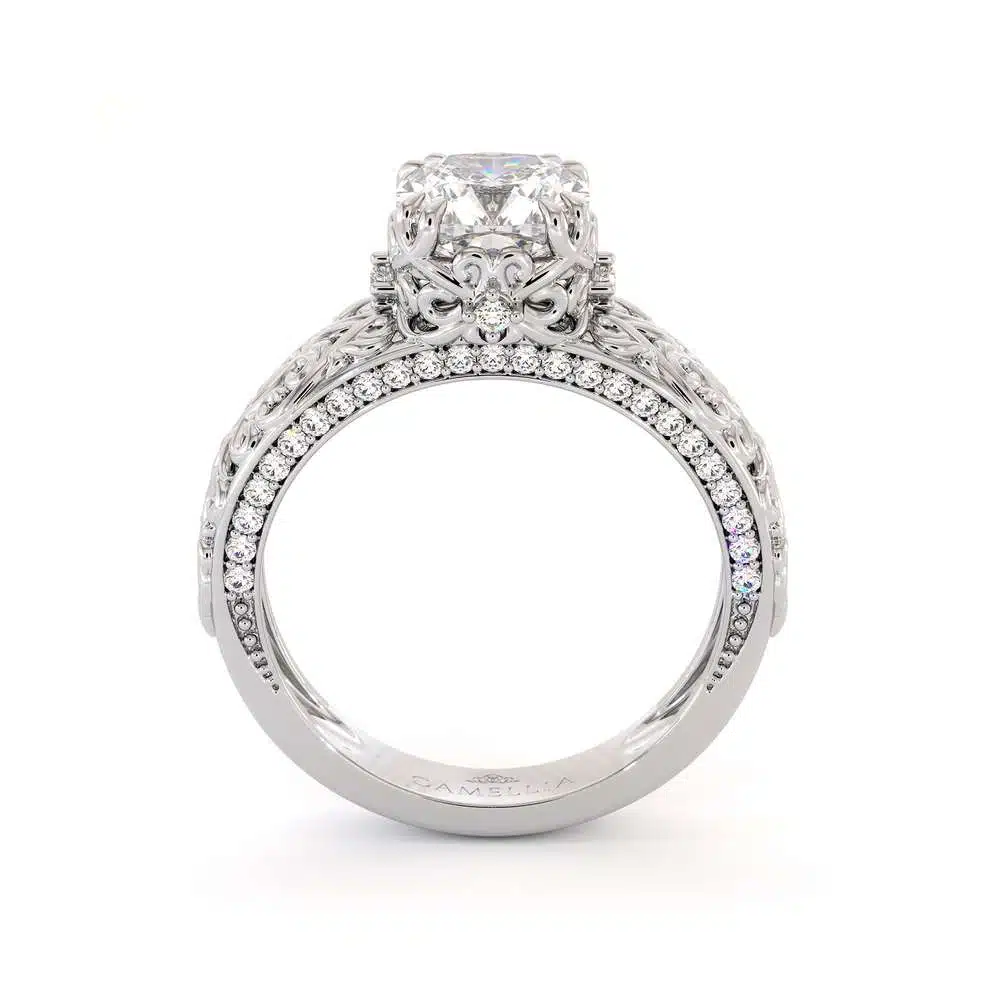 Cushion Moissanite Ring White Gold Engagement Ring Moissanite Engagement Ring