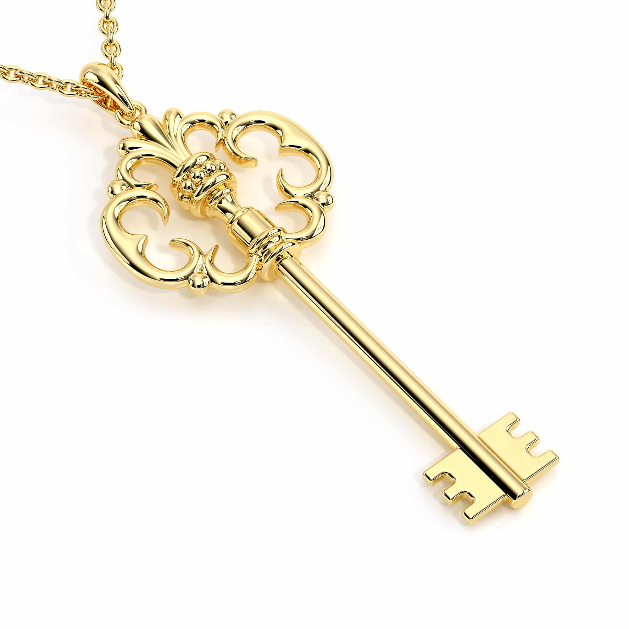 Key Edwardian Pendant Necklace Gift For Her 14K Solid Gold Bridal Jewelry 1 Key Edwardian Pendant Necklace Gift For Her 14K Solid Gold Bridal Jewelry