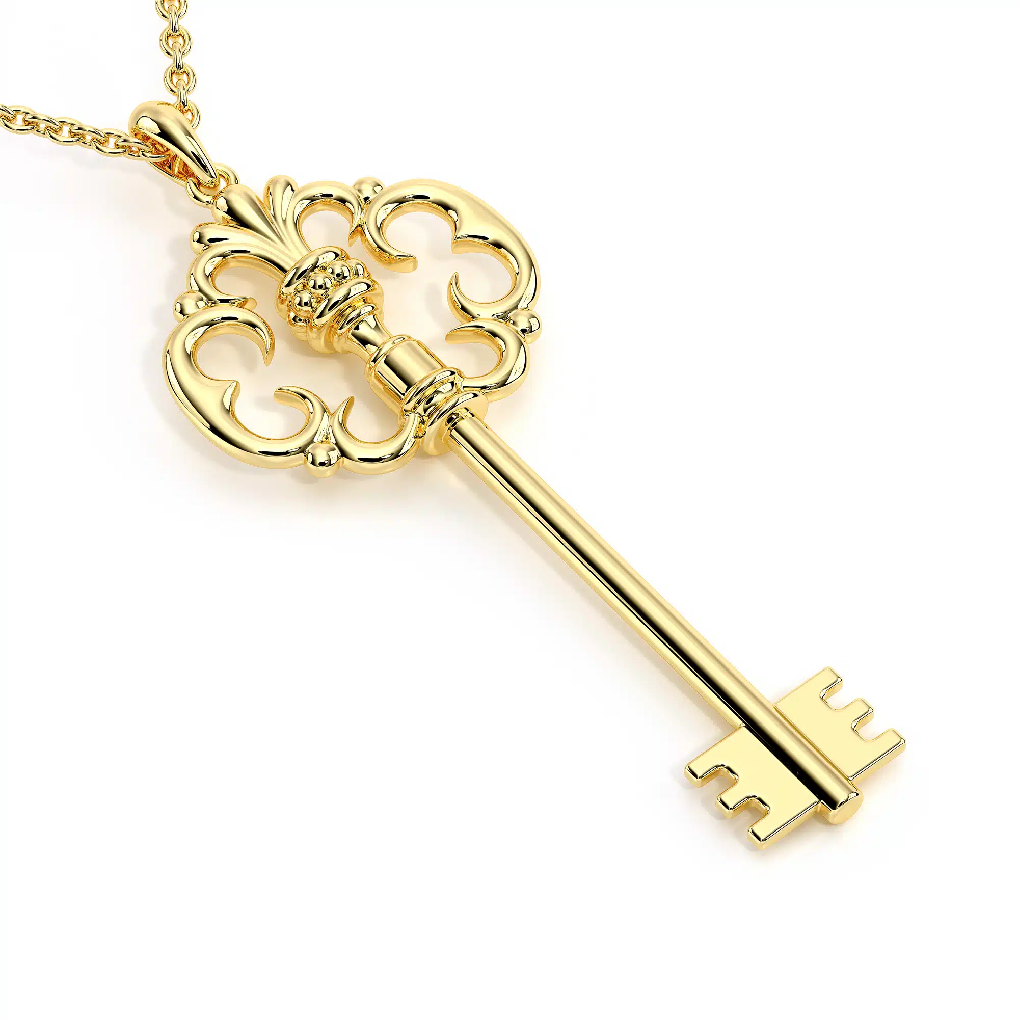 Key Edwardian Pendant Necklace Gift For Her 14K Solid Gold Bridal Jewelry 1 Key Edwardian Pendant Necklace Gift For Her 14K Solid Gold Bridal Jewelry