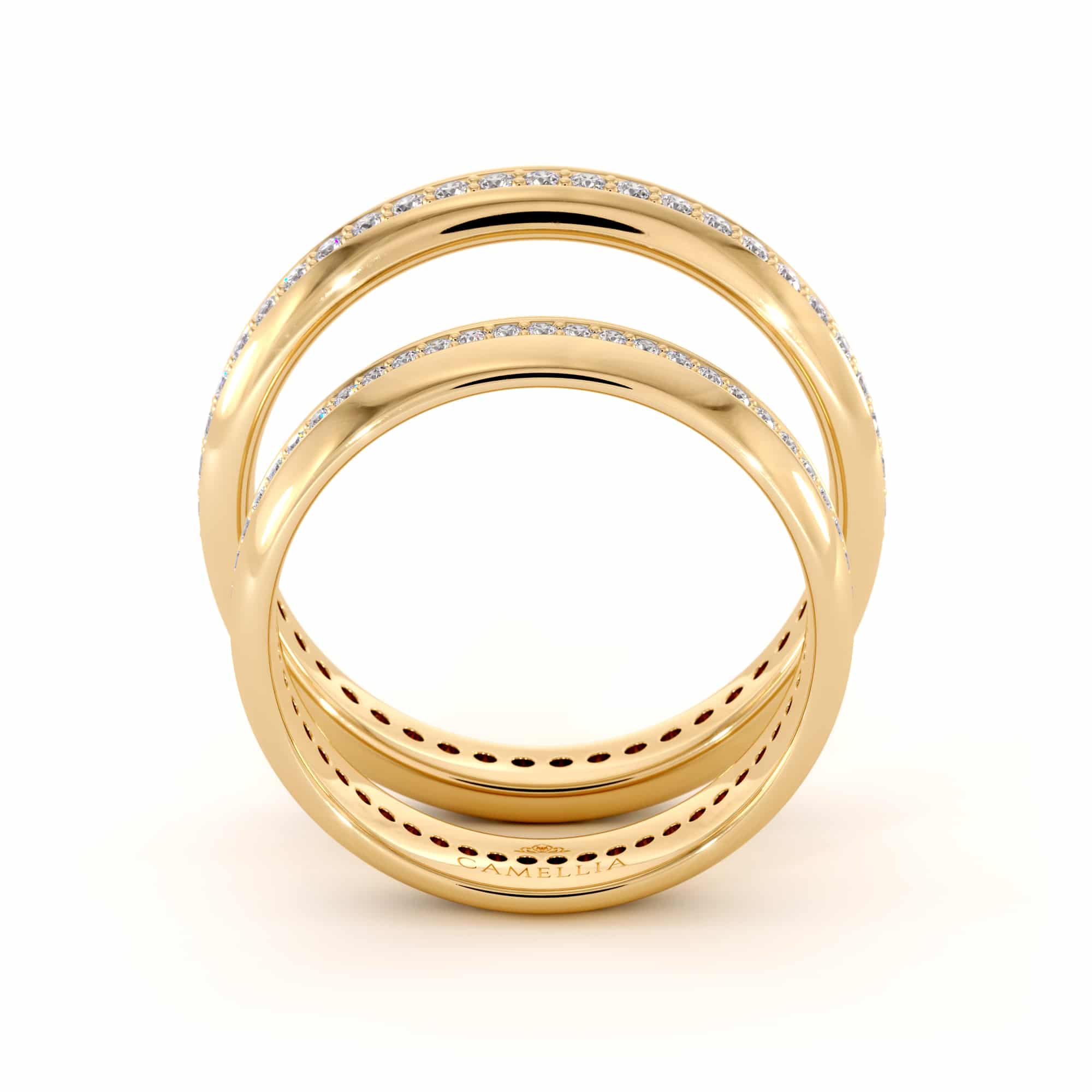 14K yellow gold diamond eternity Set bands (1)
