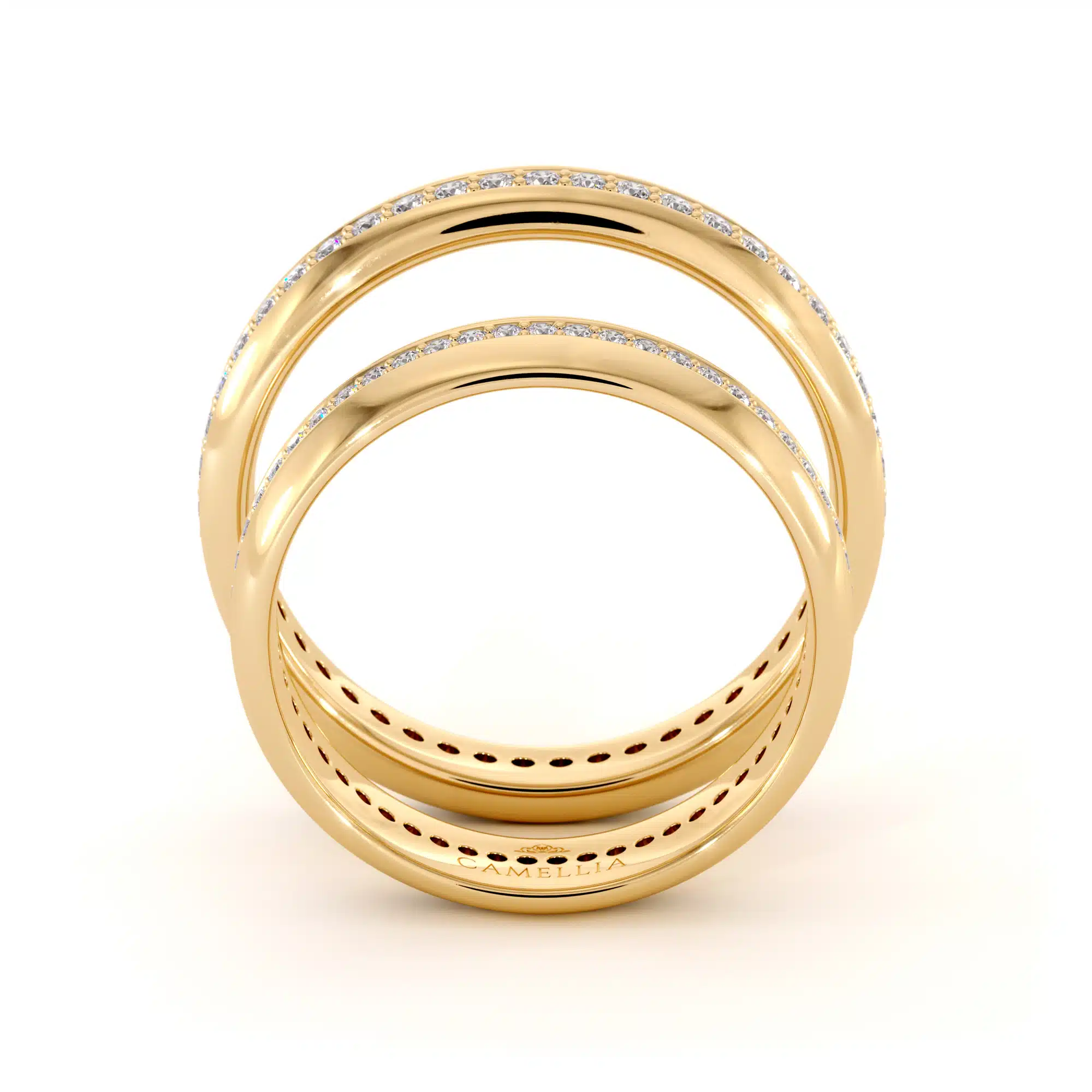 14K yellow gold diamond eternity Set bands (1)