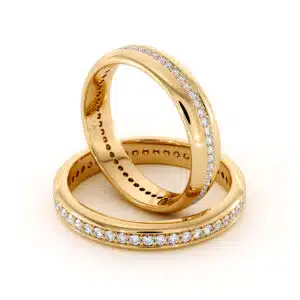 Eternity Set His And Her Matching Bands 14K Gold Wedding Bands 3.3 /5.1 mm