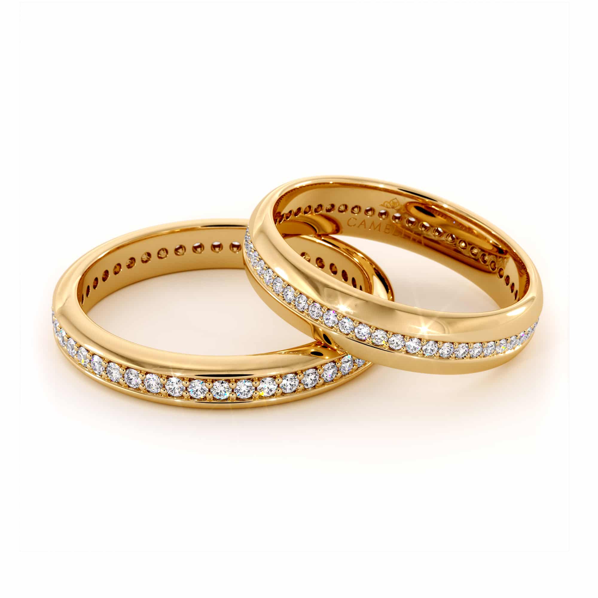 14K yellow gold diamond eternity Set bands (5)