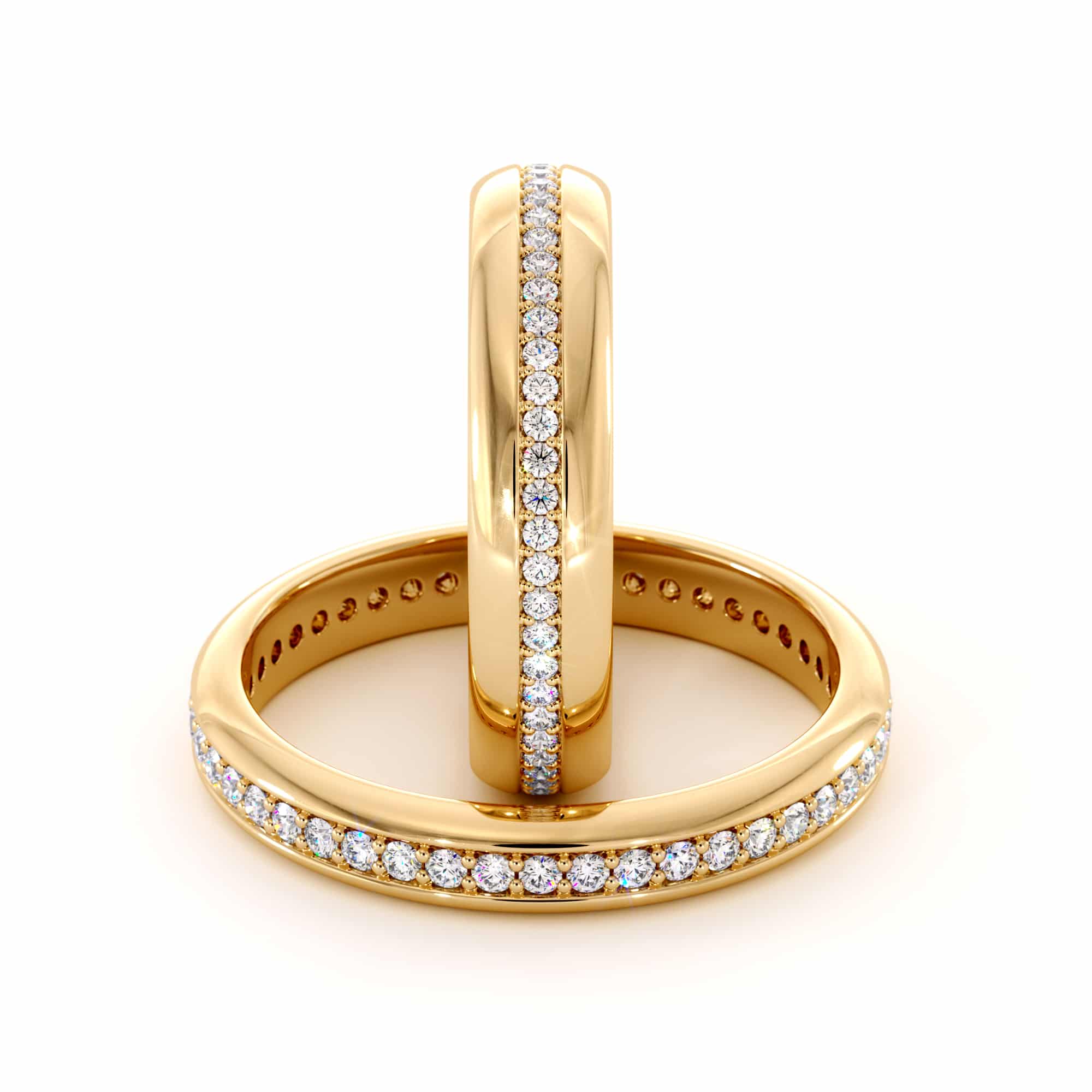 14K yellow gold diamond eternity Set bands (8)