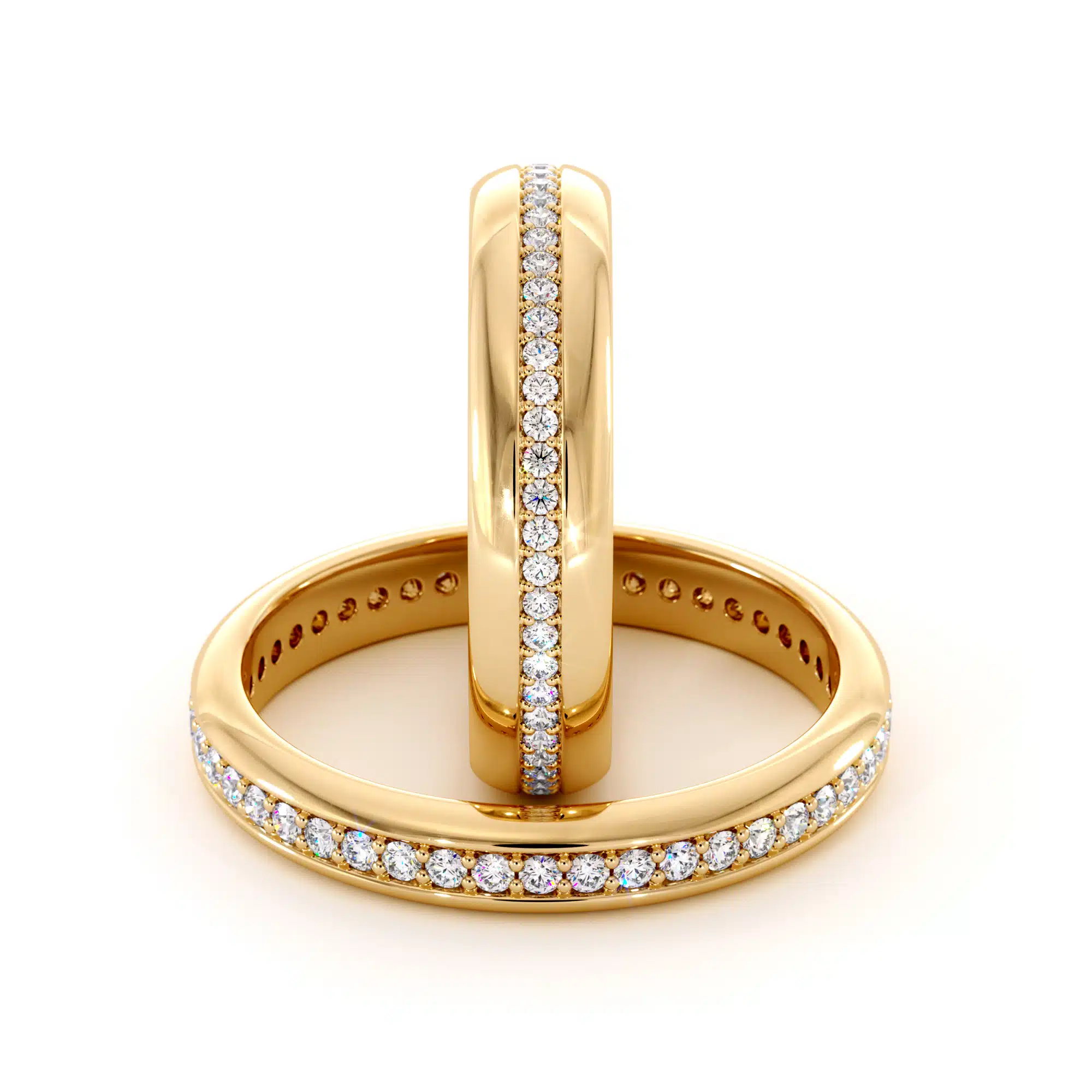 14K yellow gold diamond eternity Set bands (8)