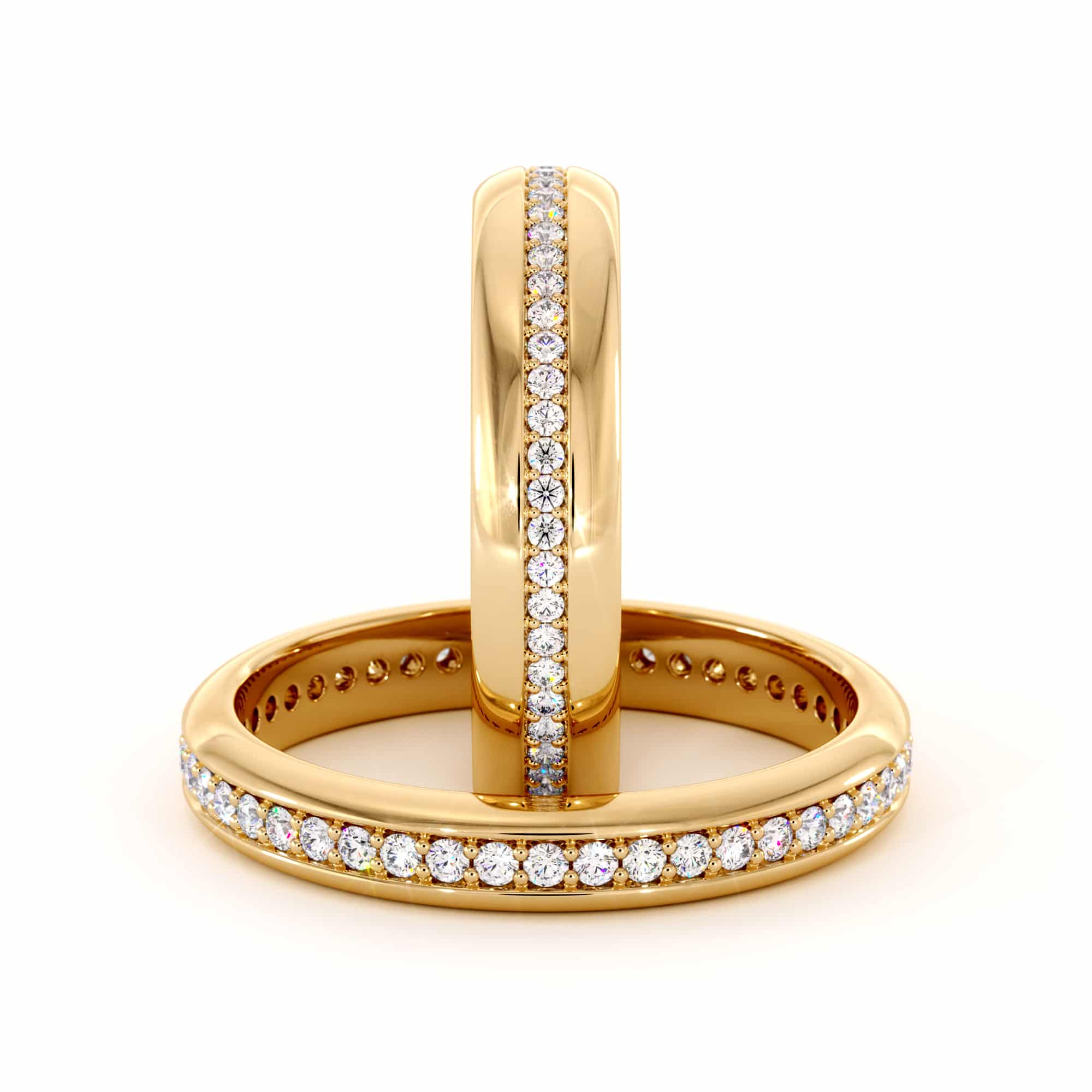 14K yellow gold diamond eternity Set bands (9)