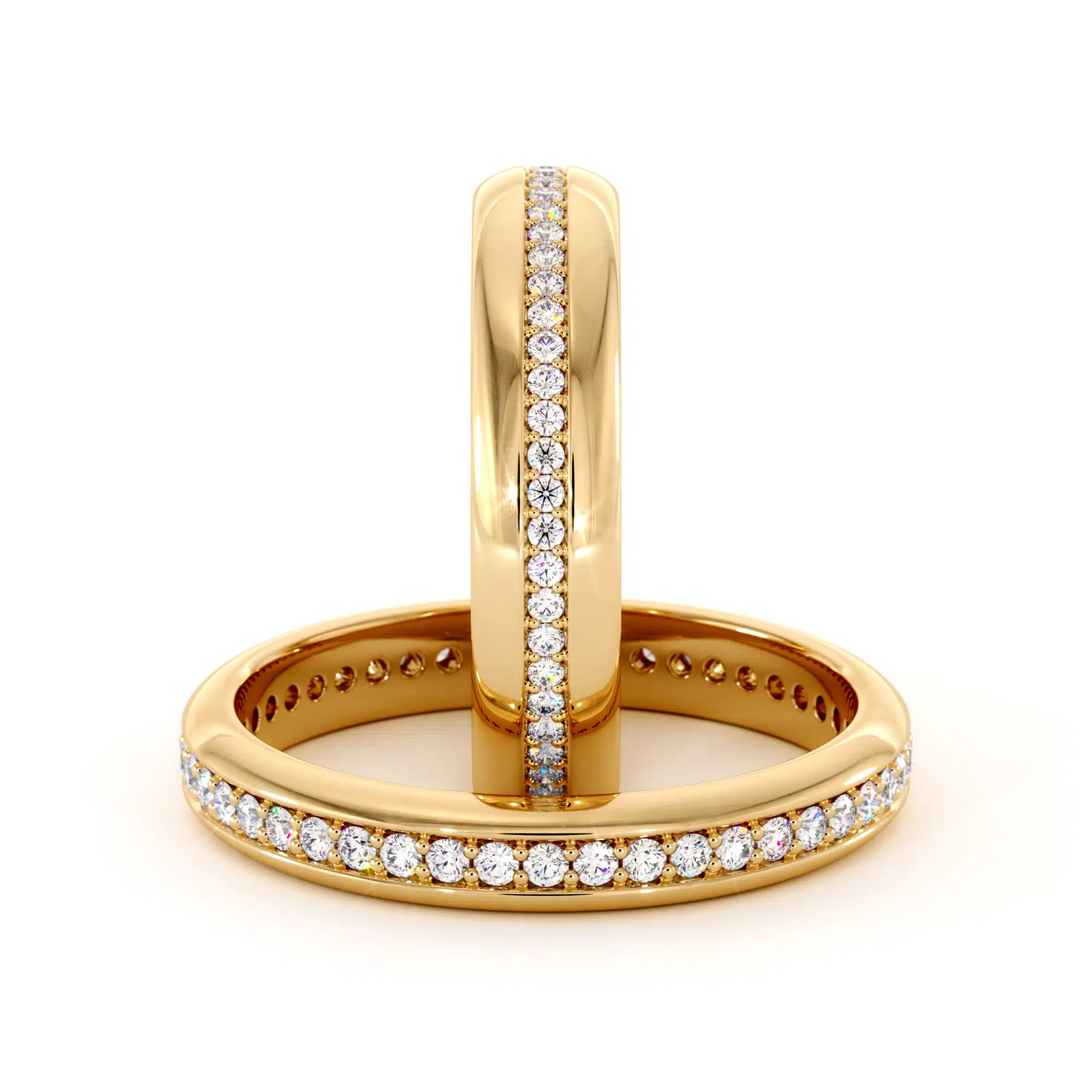 14K yellow gold diamond eternity Set bands (9)