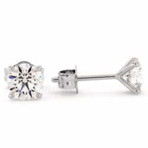 Timeless Round Lab Diamond Stud Earrings With Classic 4-Prong Setting