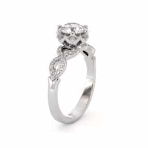 Infinity Twist Diamond Ring with Lab Diamond and Elegant Pave Setting