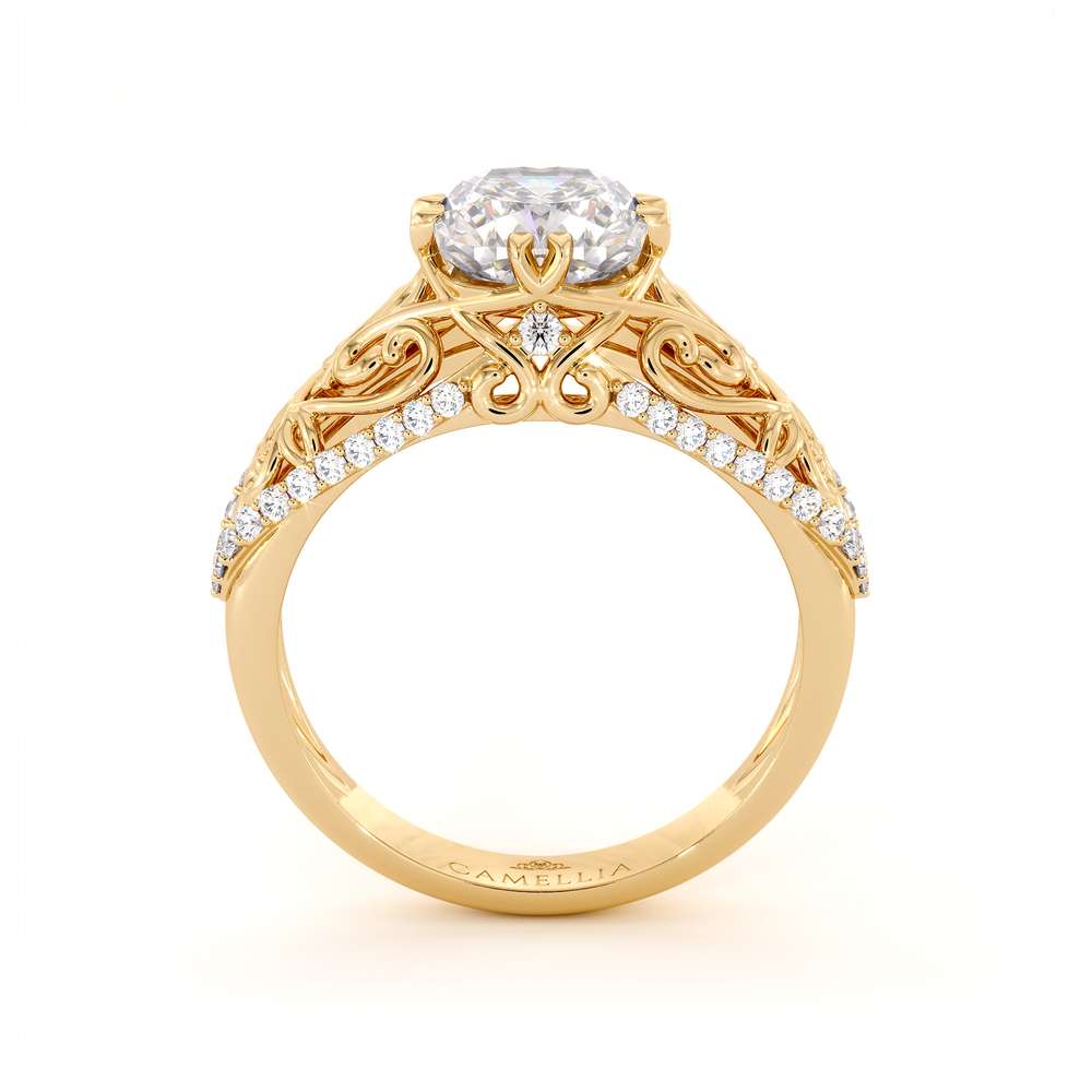 Unique Filigree Engagement Ring 14K Yellow Gold Filigree Ring Charles Colvard Moissanite Engagement Ring 6 Unique Filigree Engagement Ring 14K Yellow Gold Filigree Ring Charles Colvard Moissanite Engagement Ring