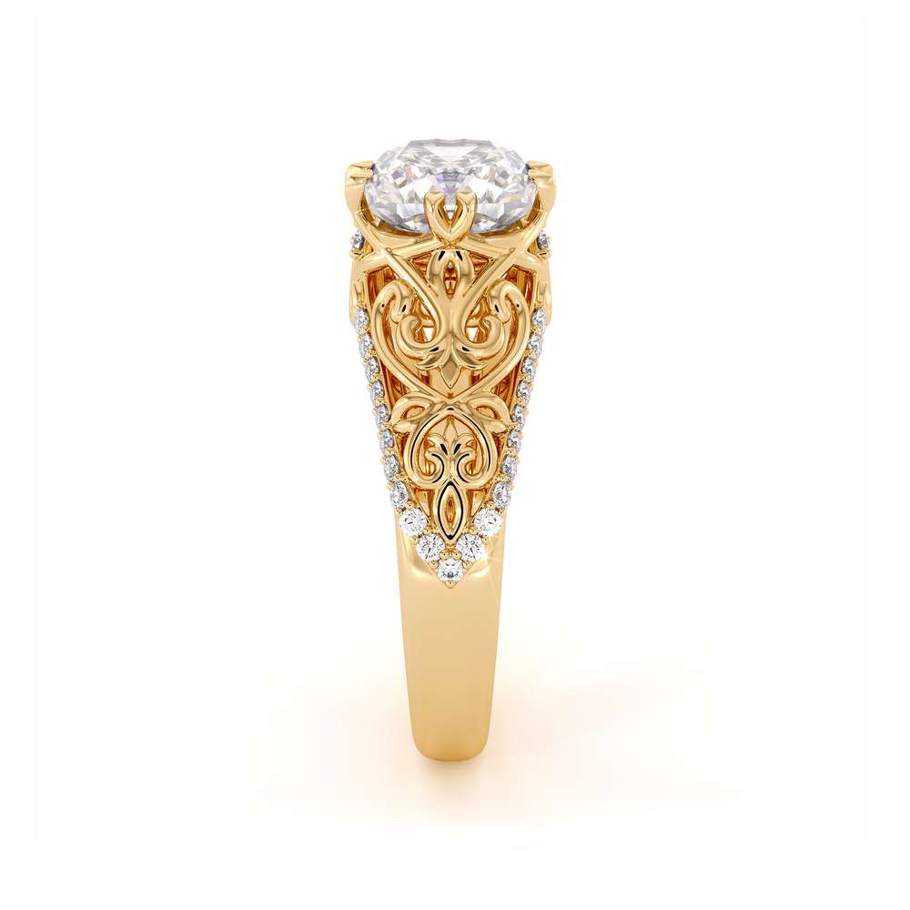 Unique Filigree Engagement Ring 14K Yellow Gold Filigree Ring Charles Colvard Moissanite Engagement Ring 2 Unique Filigree Engagement Ring 14K Yellow Gold Filigree Ring Charles Colvard Moissanite Engagement Ring