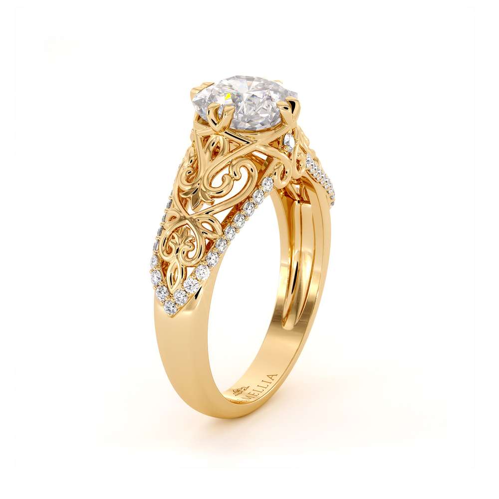 Unique Filigree Engagement Ring 14K Yellow Gold Filigree Ring Charles Colvard Moissanite Engagement Ring 1 Unique Filigree Engagement Ring 14K Yellow Gold Filigree Ring Charles Colvard Moissanite Engagement Ring