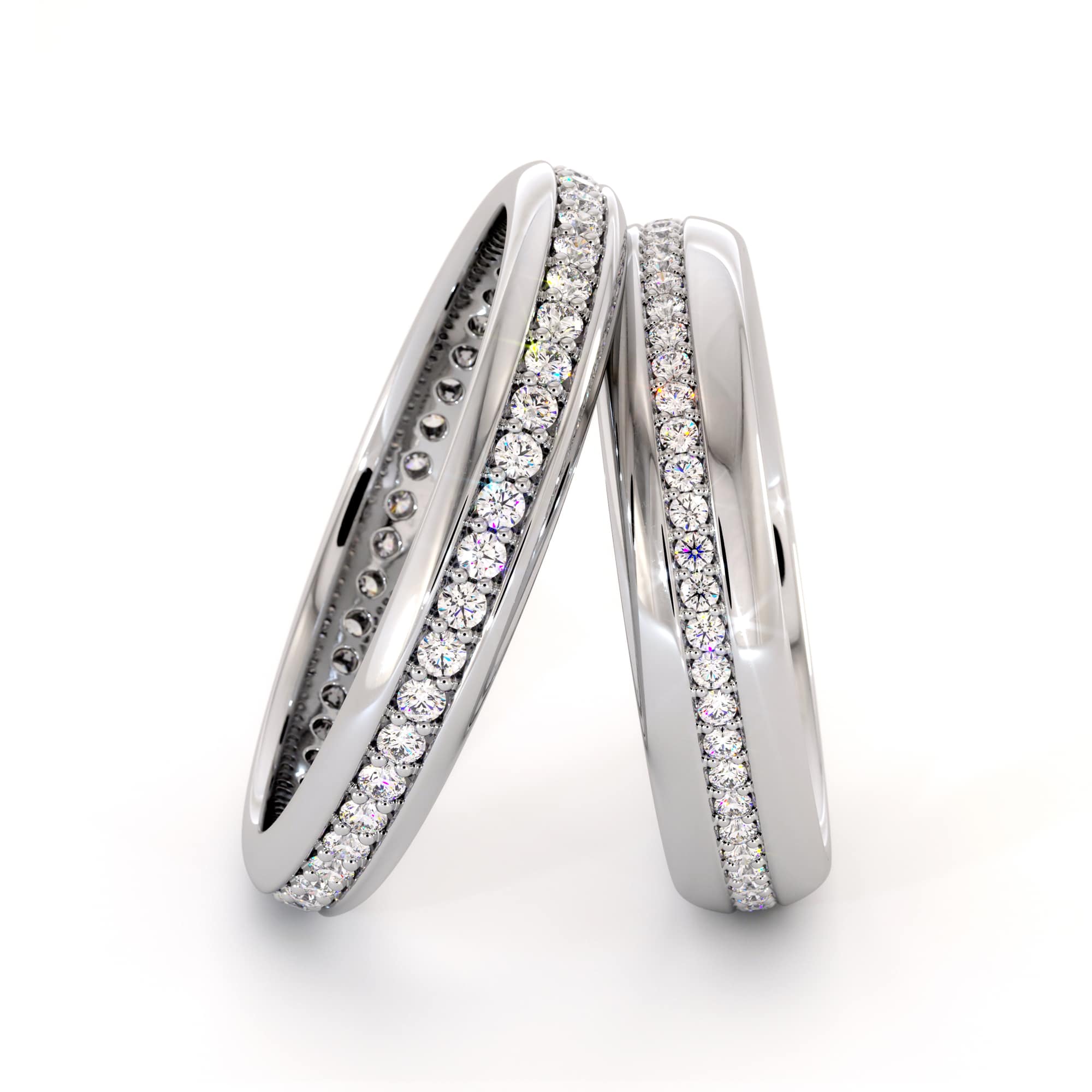 14k White gold eternity Couples bands (1)