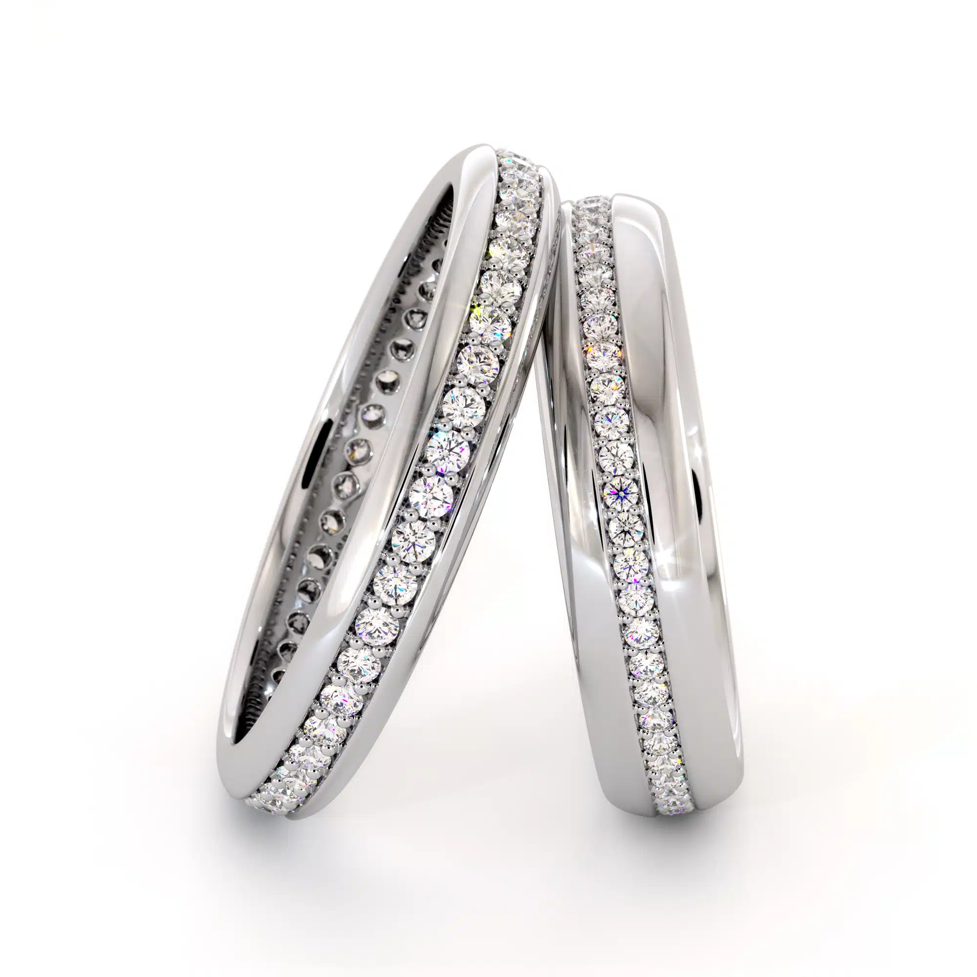 14k White gold eternity Couples bands (1)