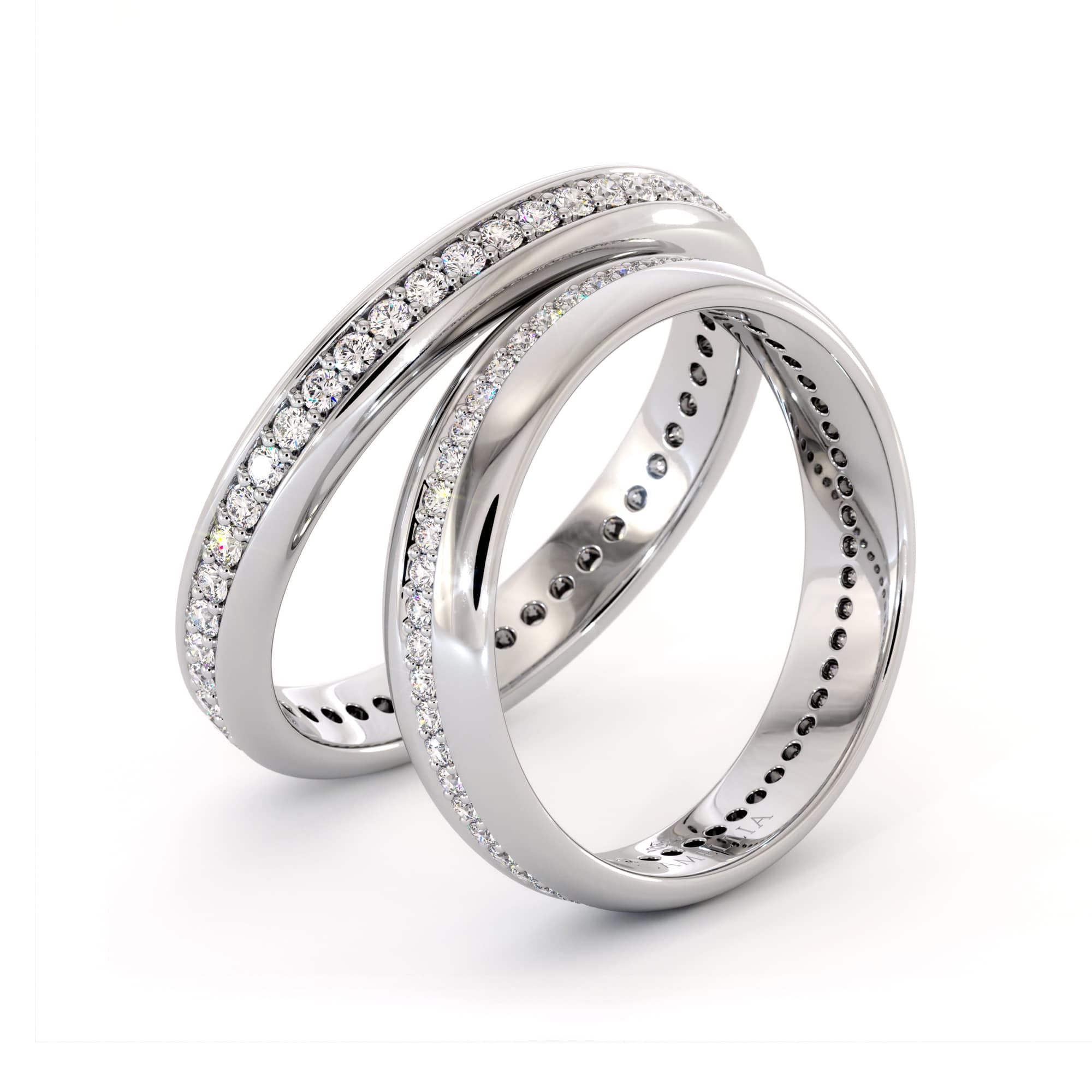 14k White gold eternity Couples bands (3)