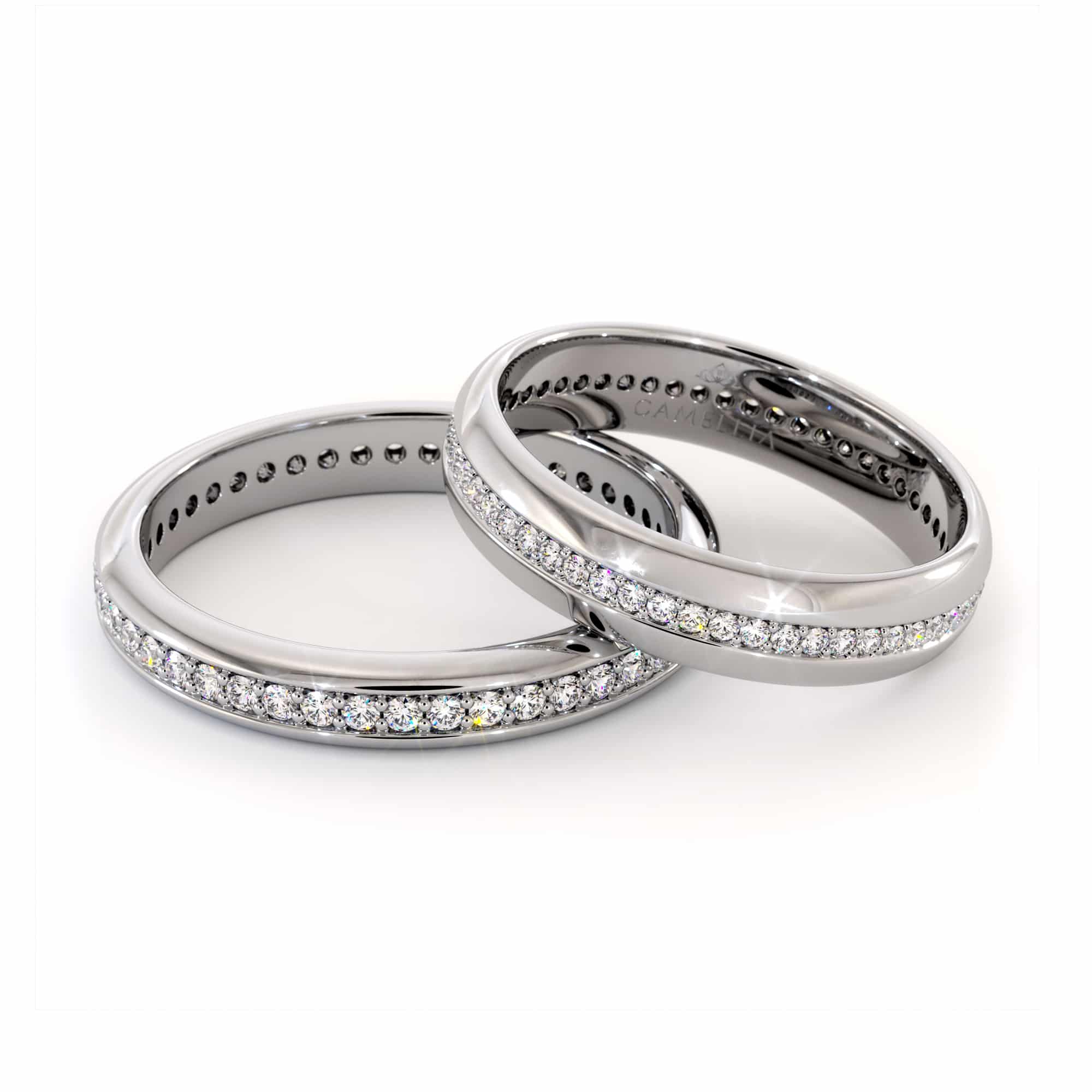 14k White gold eternity Couples bands (4)