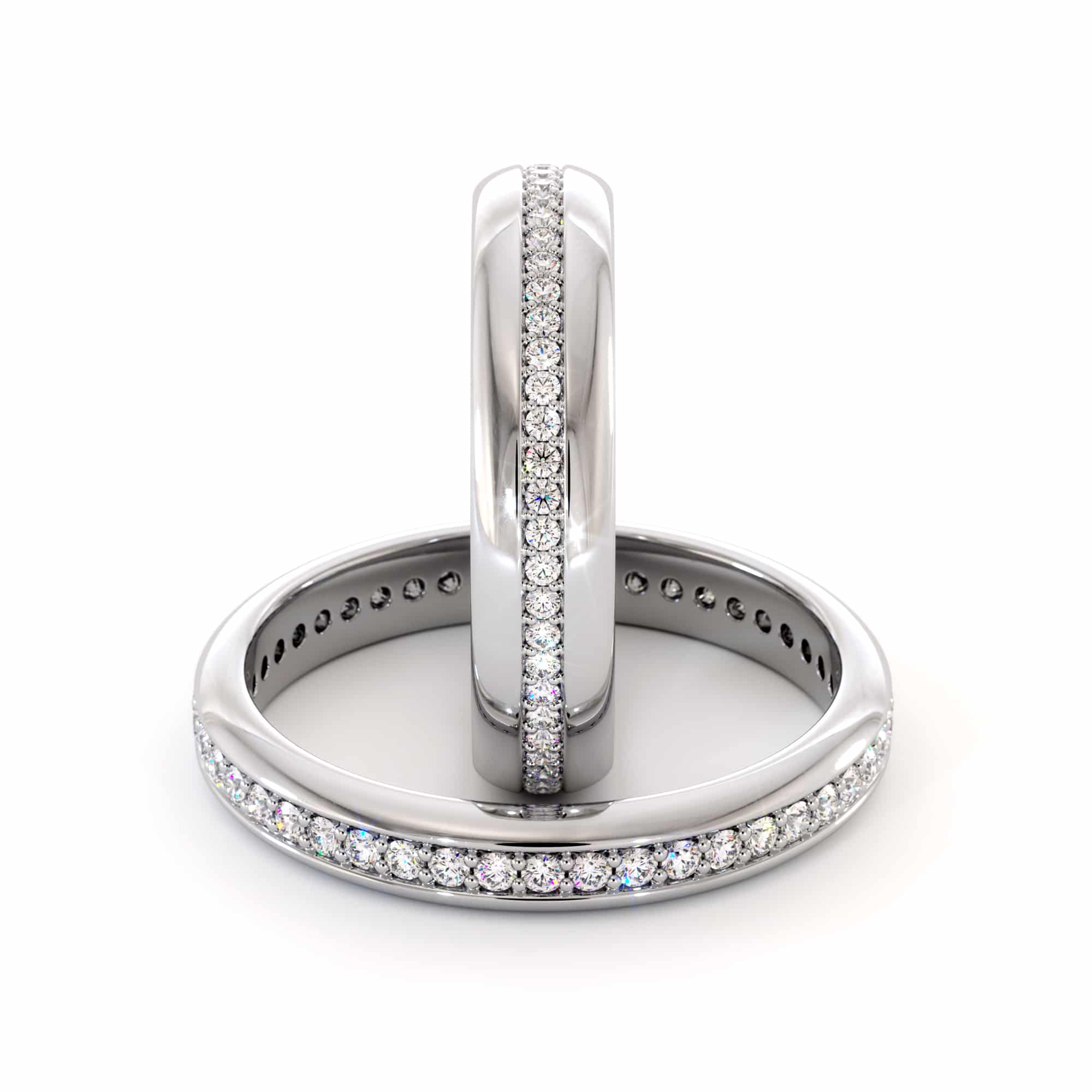 14k White gold eternity Couples bands (5)