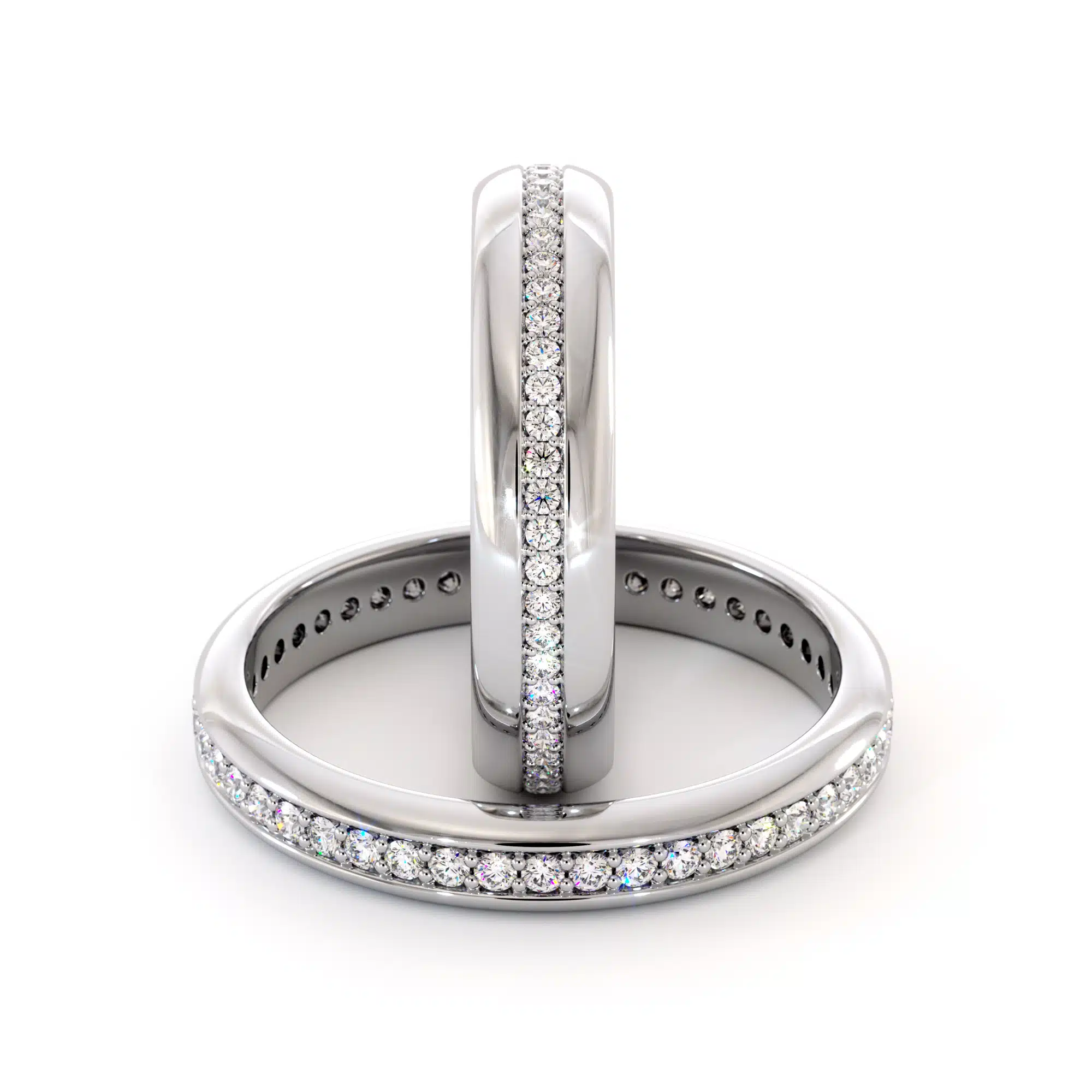 14k White gold eternity Couples bands (5)