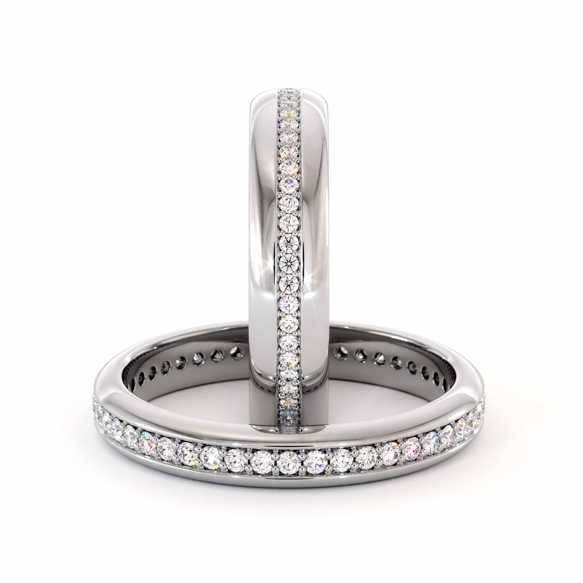 14k White gold eternity Couples bands (6)