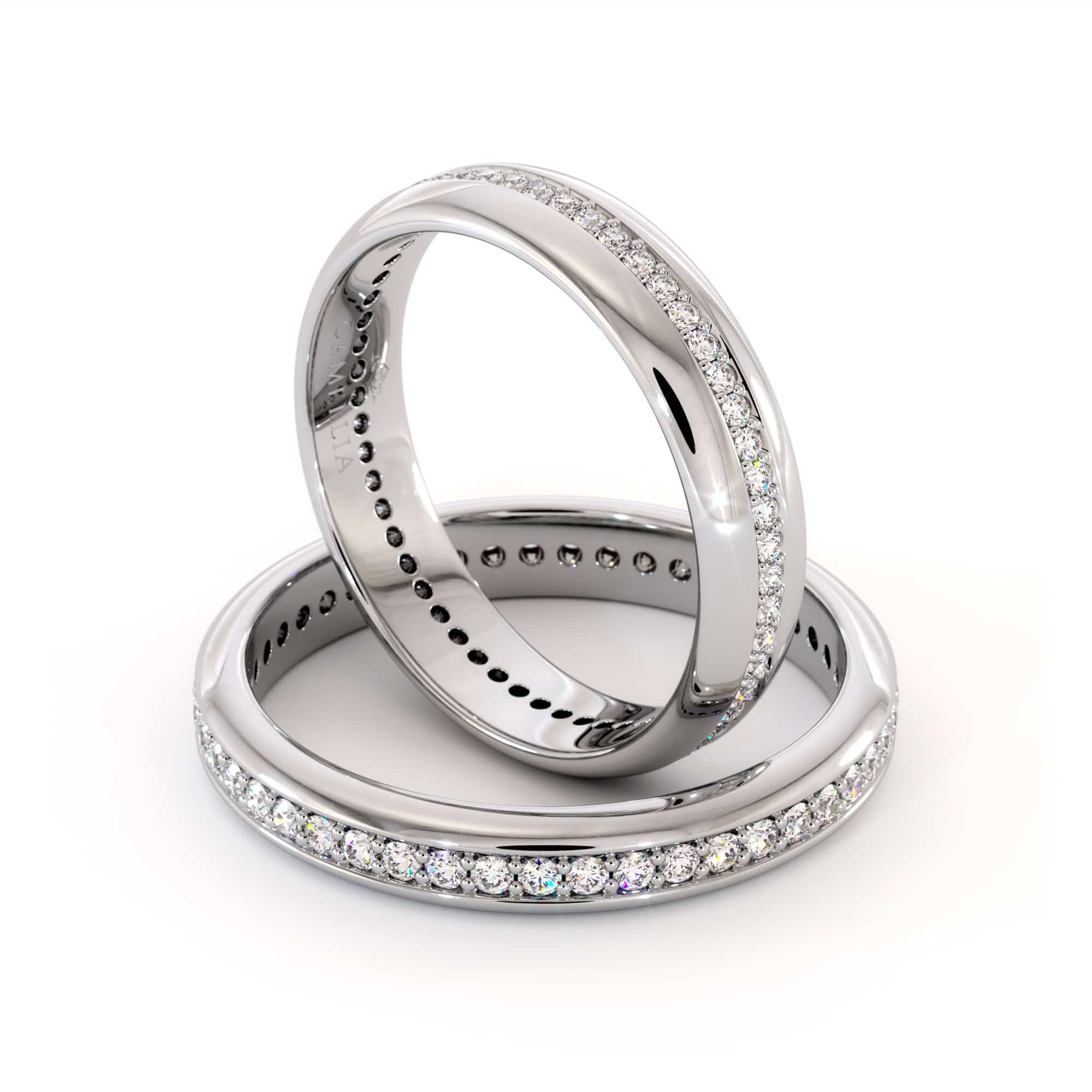 14k White gold eternity Couples bands (7)