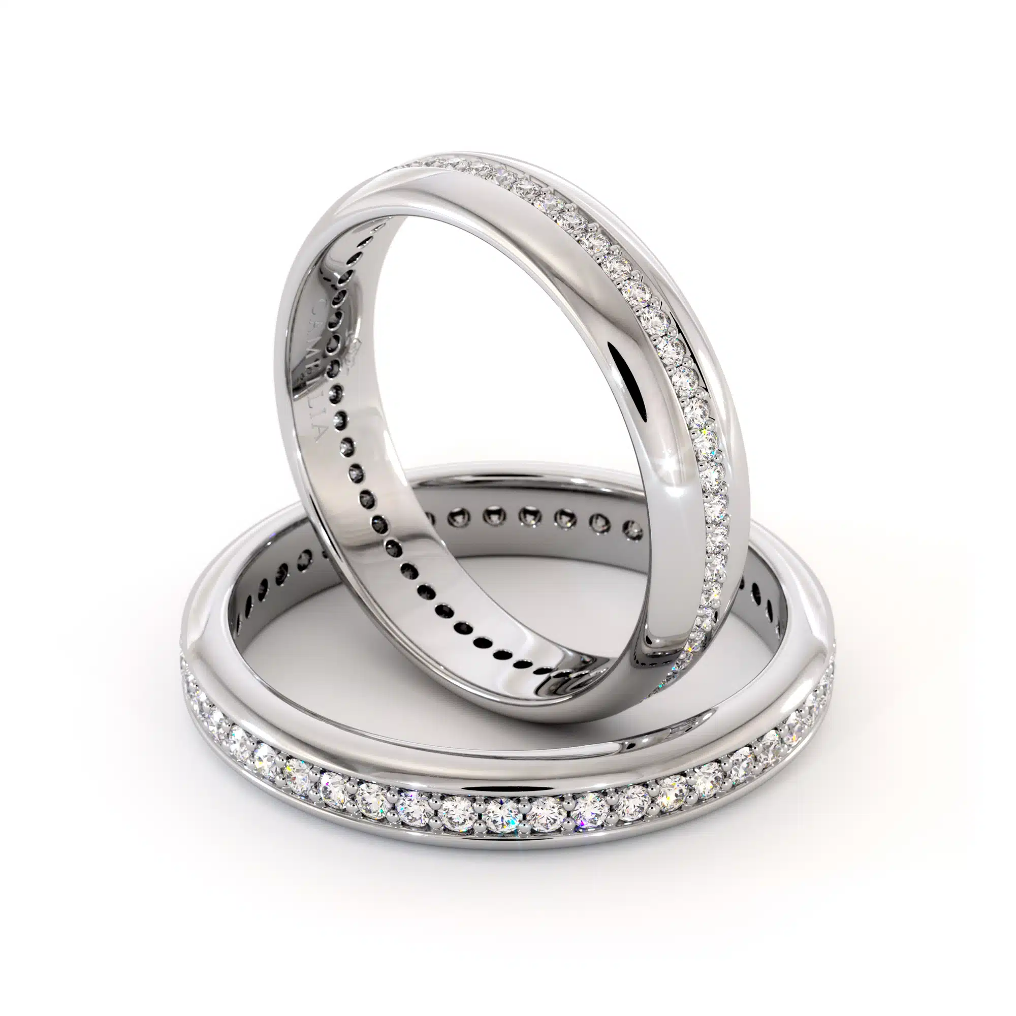 14k White gold eternity Couples bands (7)