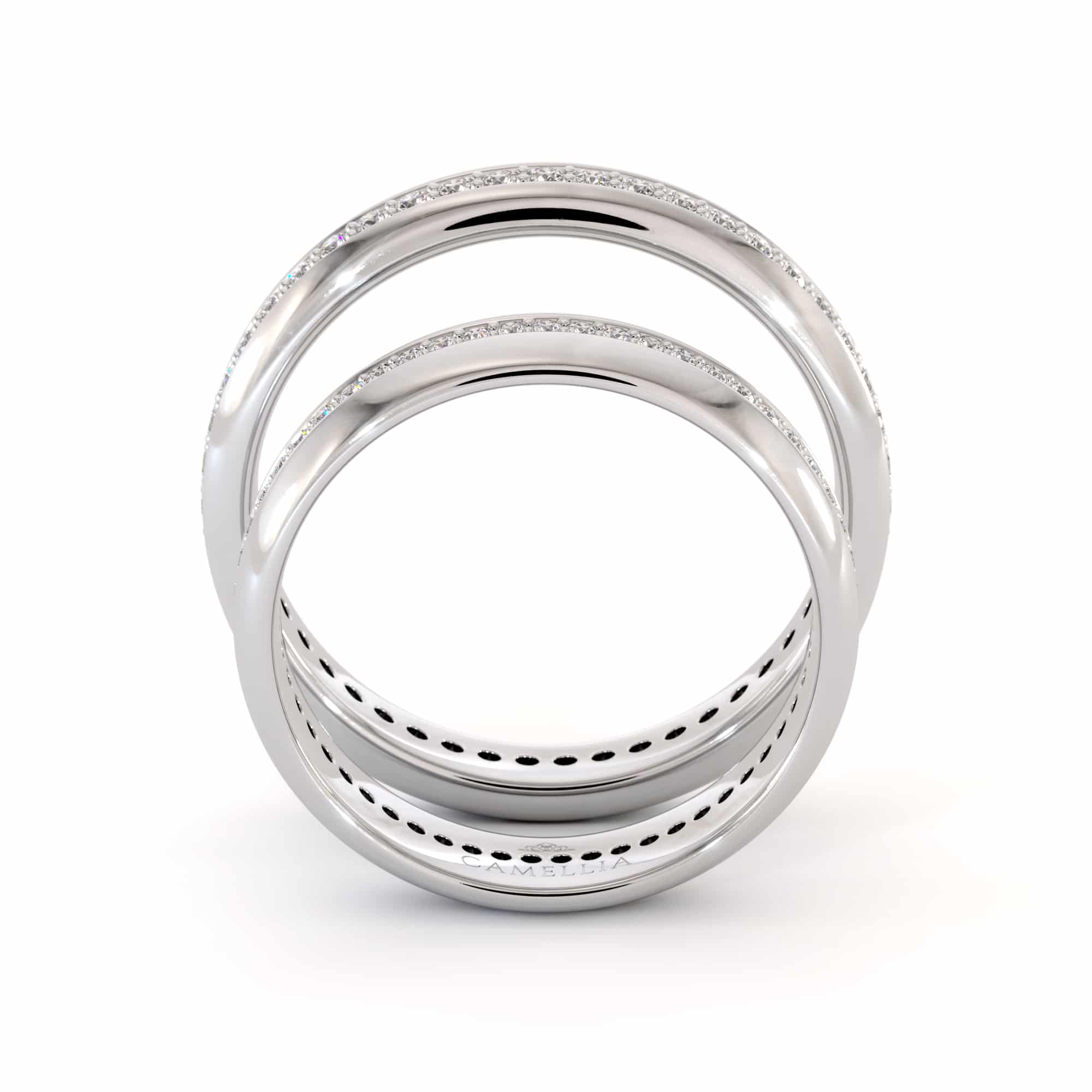 14k White gold eternity Couples bands (8)