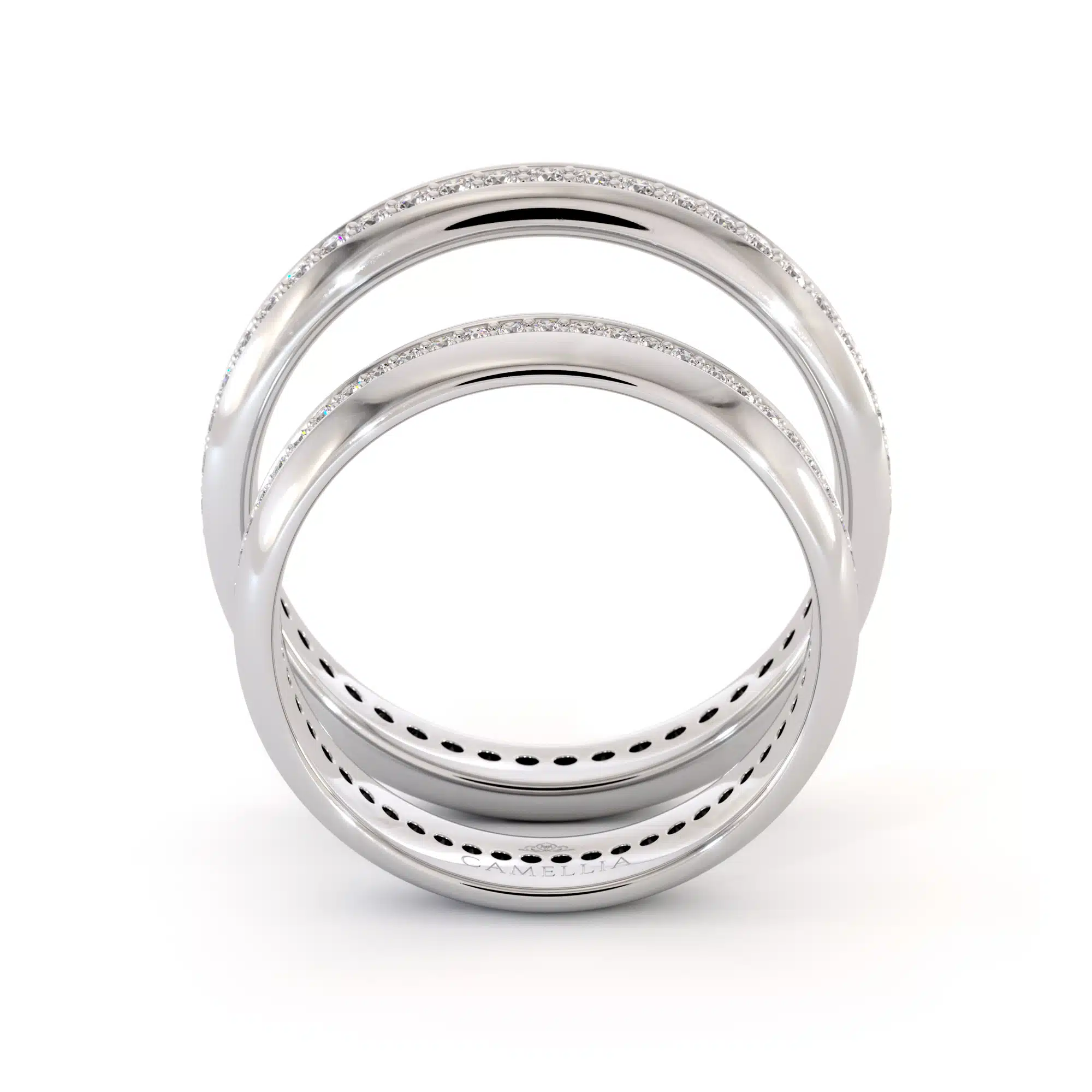 14k White gold eternity Couples bands (8)