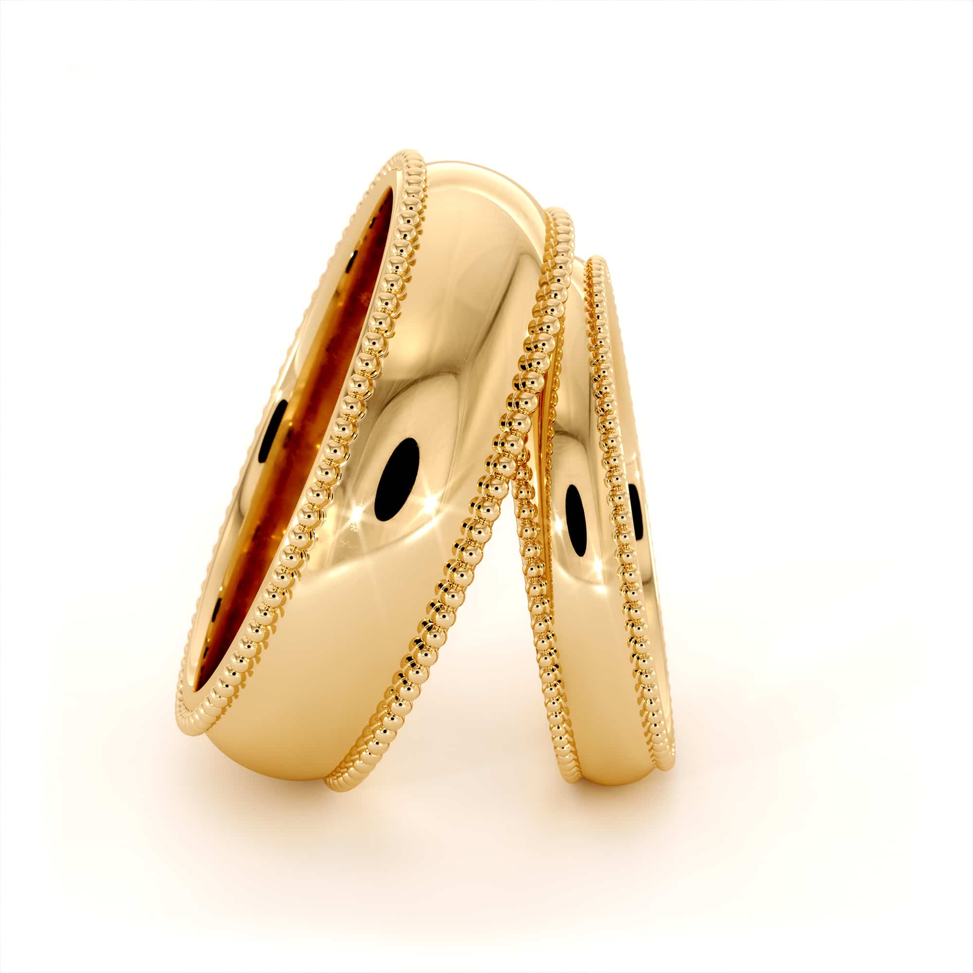BI-0021A 14k gold Milgrain set bands (6)