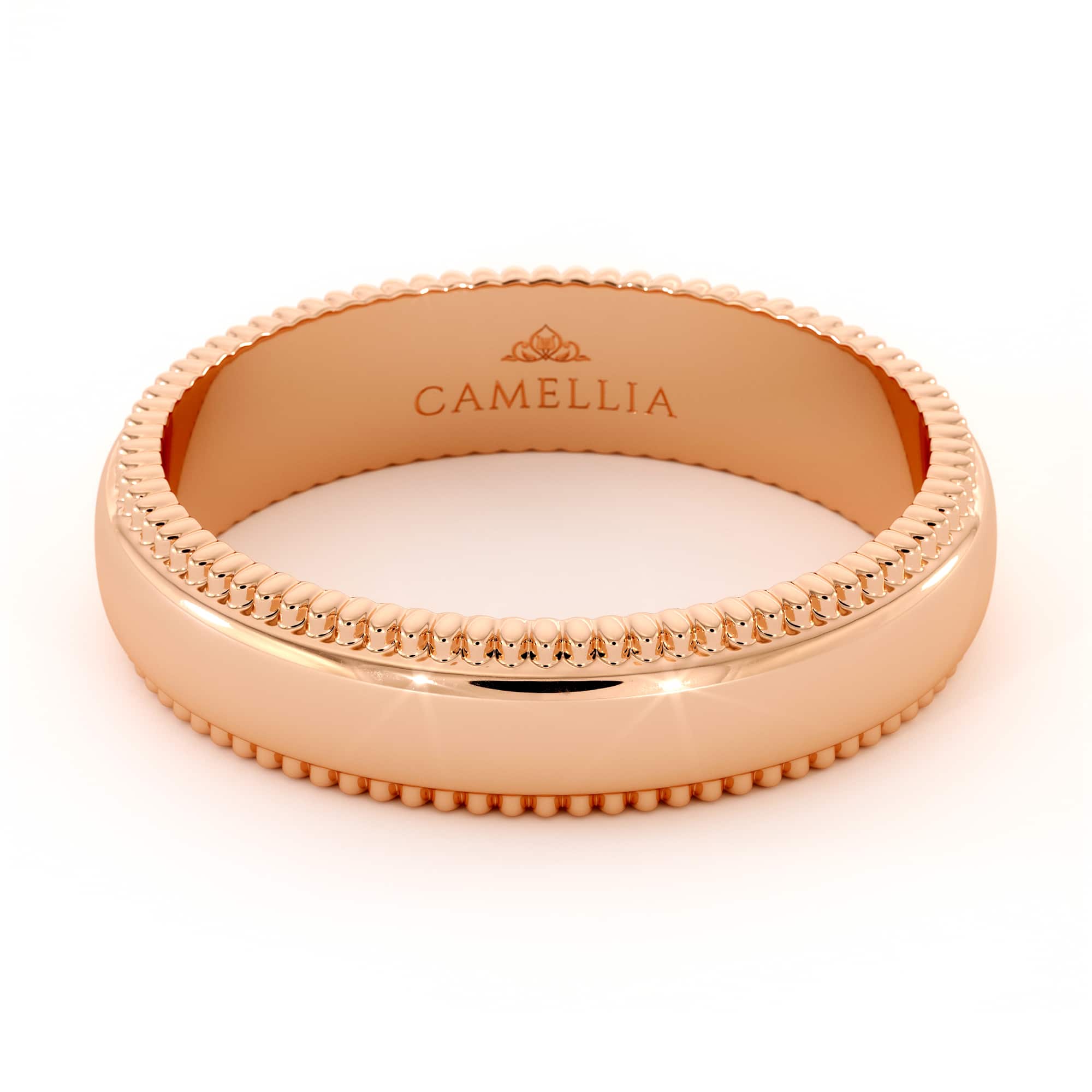 14k rose gold Milgrain design women band (5)