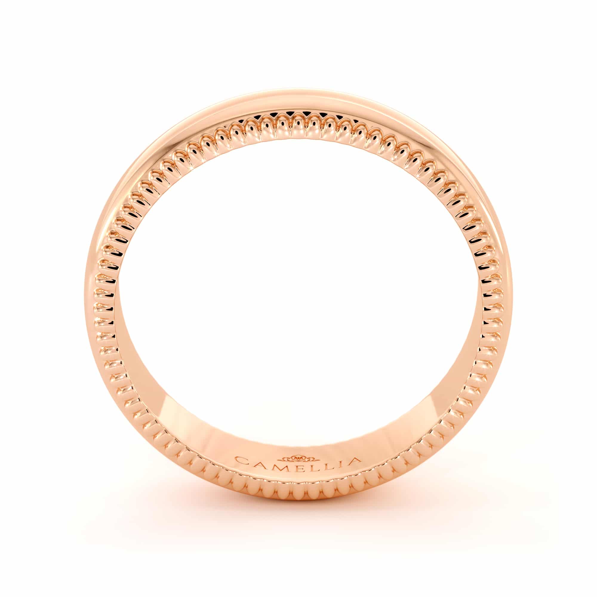 14k rose gold Milgrain design women band (6)