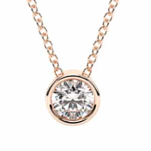 Bezel Solitaire Lab Diamond Necklace