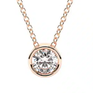 Bezel Solitaire Lab Diamond Necklace